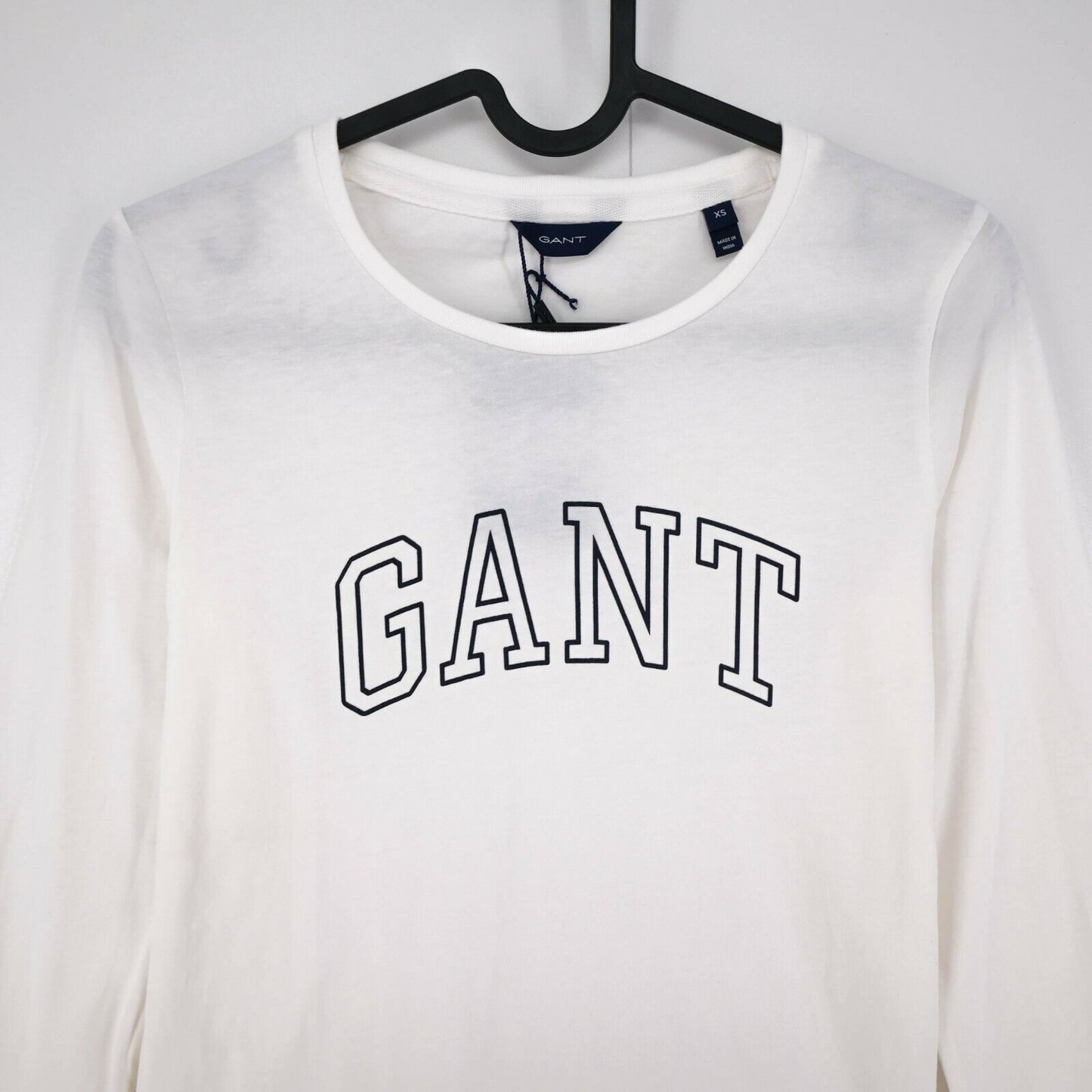 GANT White Big Logo Crew Neck T Shirt Jumper Size XS