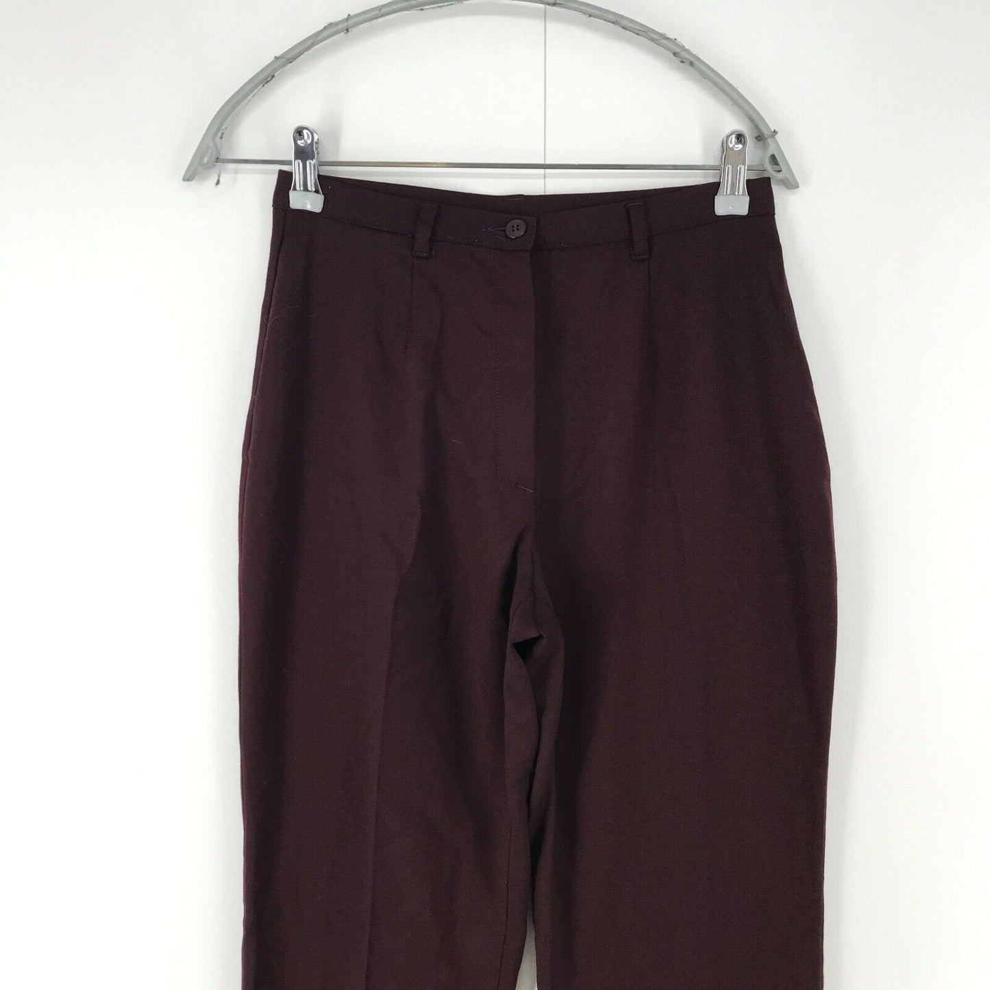 UNITED COLORS OF BENETTON Pantalon en laine mélangée rouge foncé pour femme, coupe régulière, EUR 42 W26