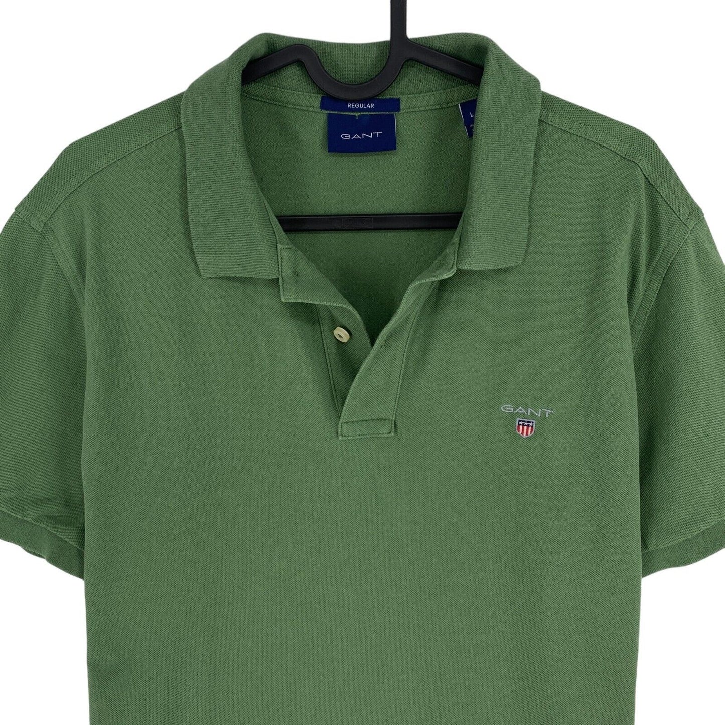 GANT Men Green Original Pique Rugger Short Sleeve Polo Shirt Size L