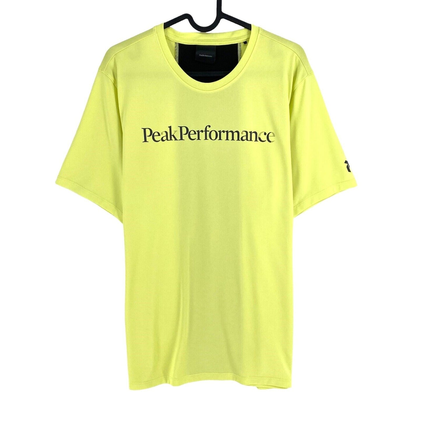 PEAK PERFORMANCE Men Yellow Alum Light Crew Neck Short Sleeve T Shirt Size L