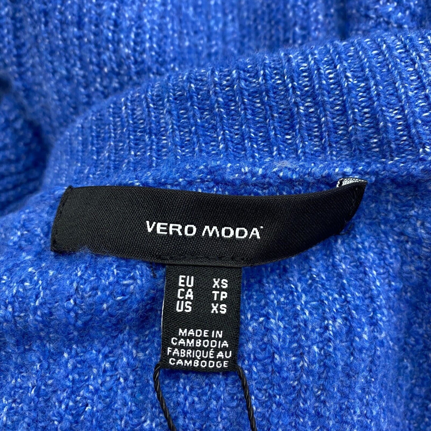 VERO MODA Women Blue High Neck Pullover Sweater Jumper Size XS