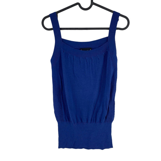 St Martins Navy Blue 100% Cotton Sleeveless Square Neck Knit Tank Top Size L