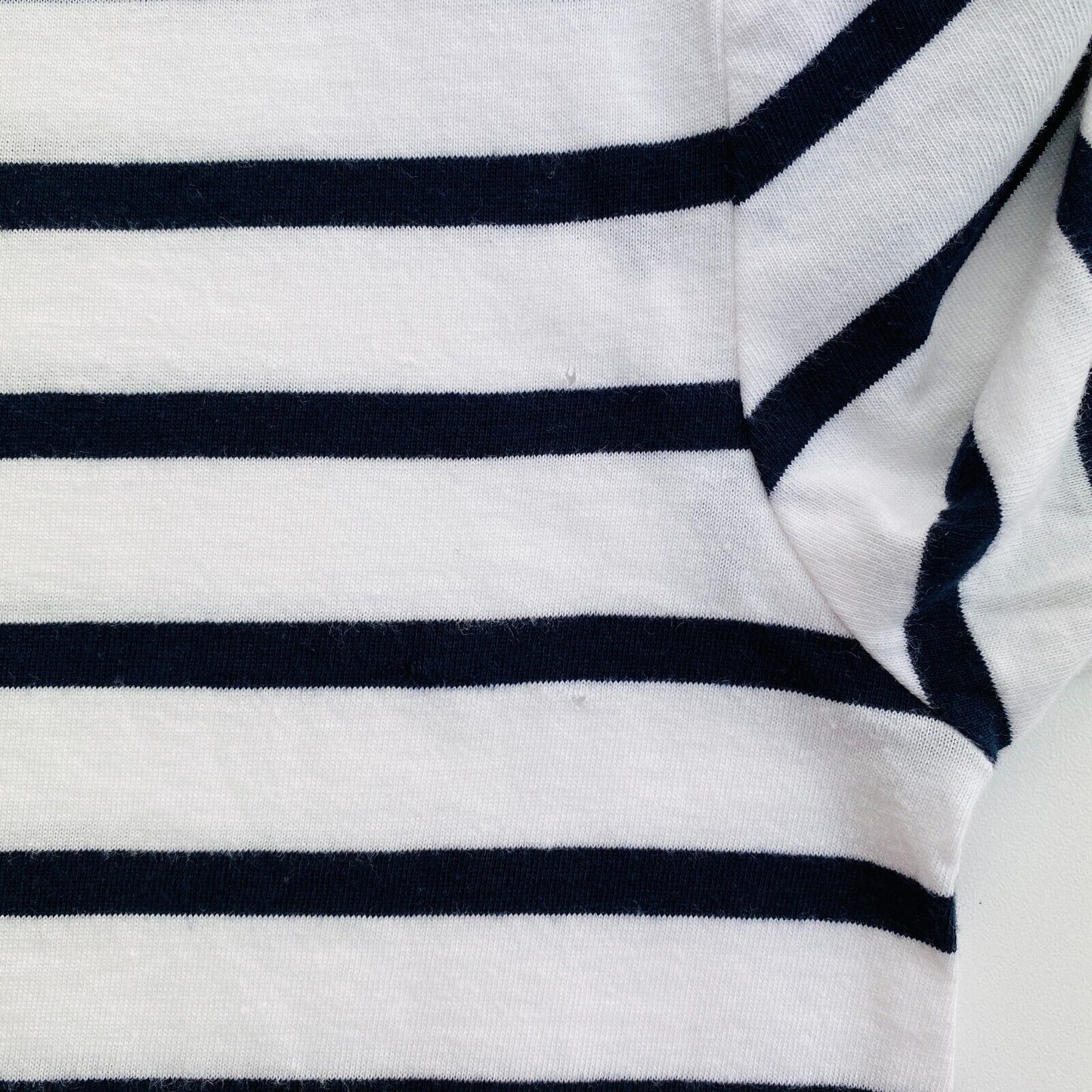 GANT Women White Logo Striped Crew Neck T Shirt Size XS