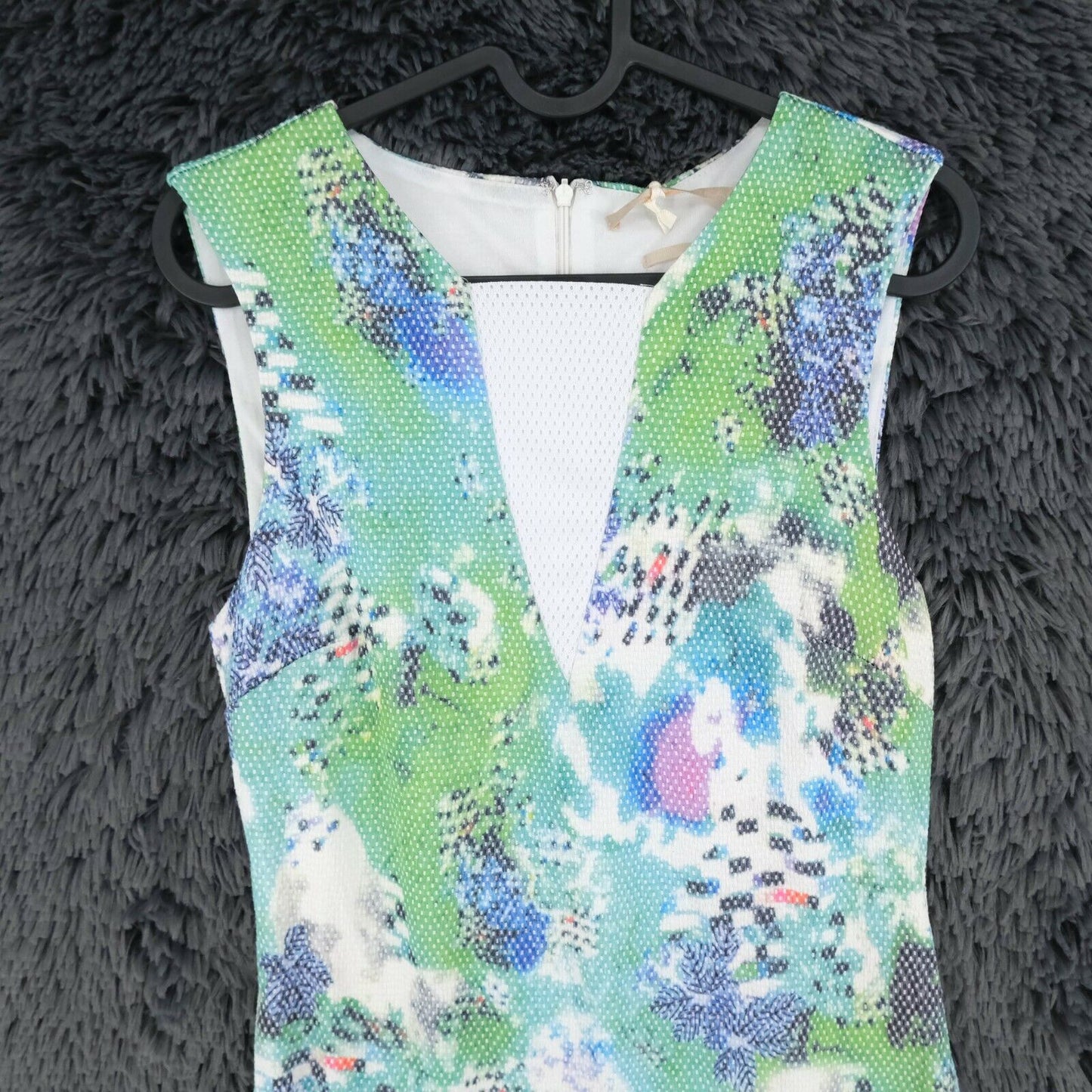 SILVIAN HEACH Green V Neck Sleeveless Bodycon Dress Size S M