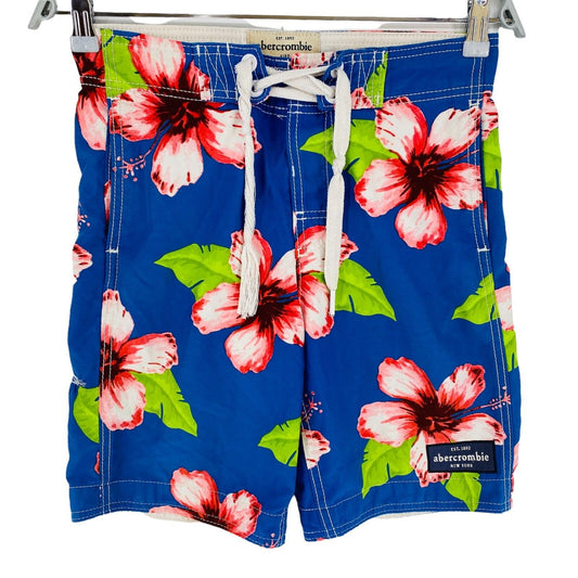 Abercrombie Kids Floral Blue Swimwear Swimming Trunks Shorts Size M