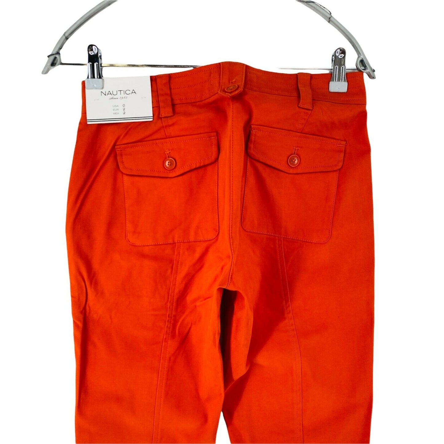 NAUTICA Women Orange Stretch Skinny Fit Chino Trousers US 0 W28 / US 2 W29