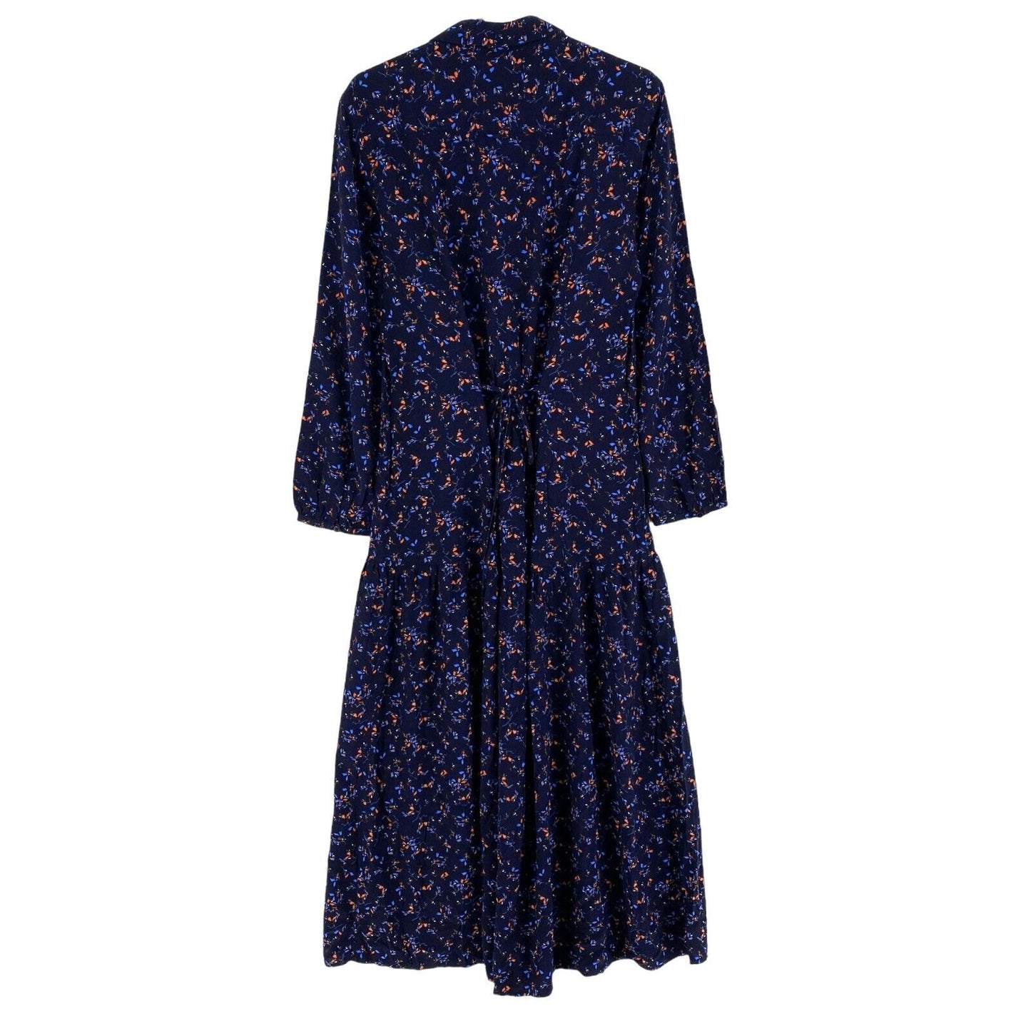 GANT Navy Blue Pleated Long Sleeves Floral Dress Size EU 36 UK 10 US 6