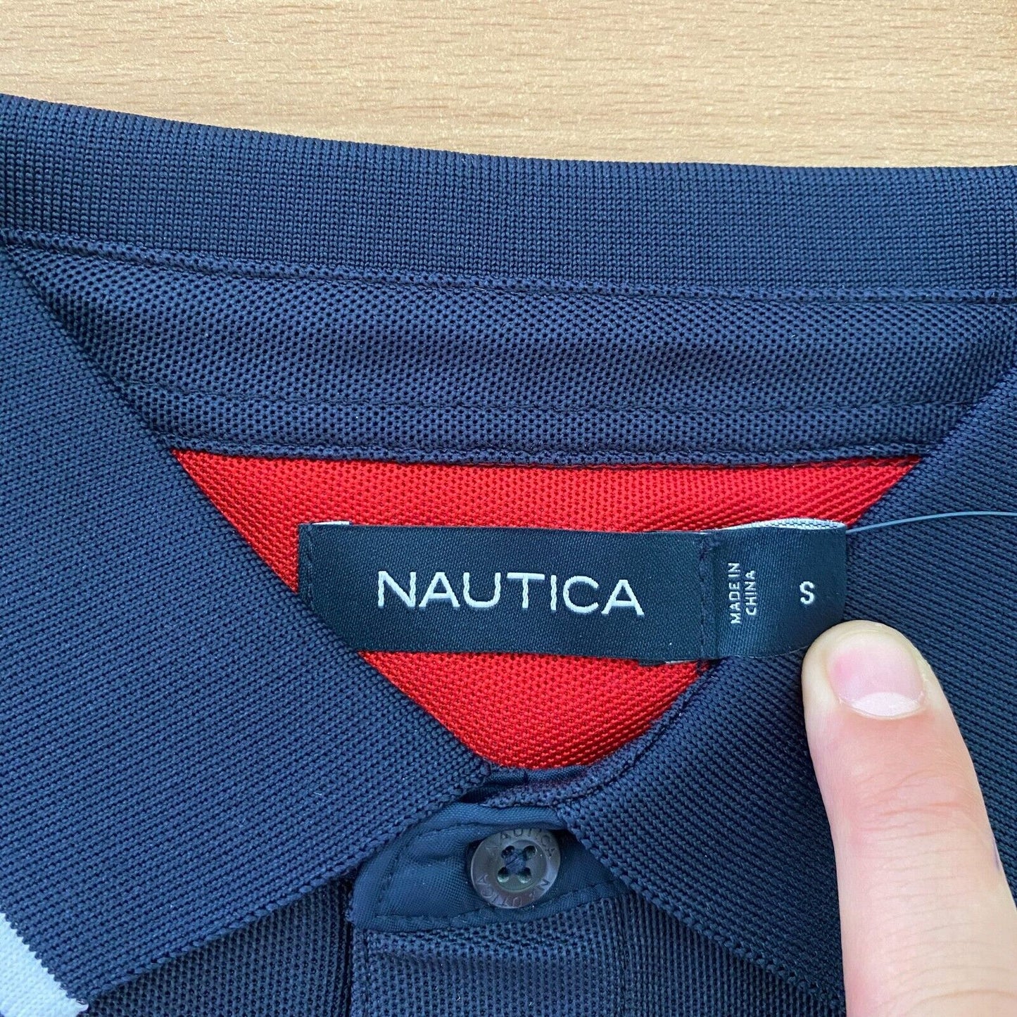 NAUTICA Polo-T-Shirt, gestreift, Marineblau, Größe S