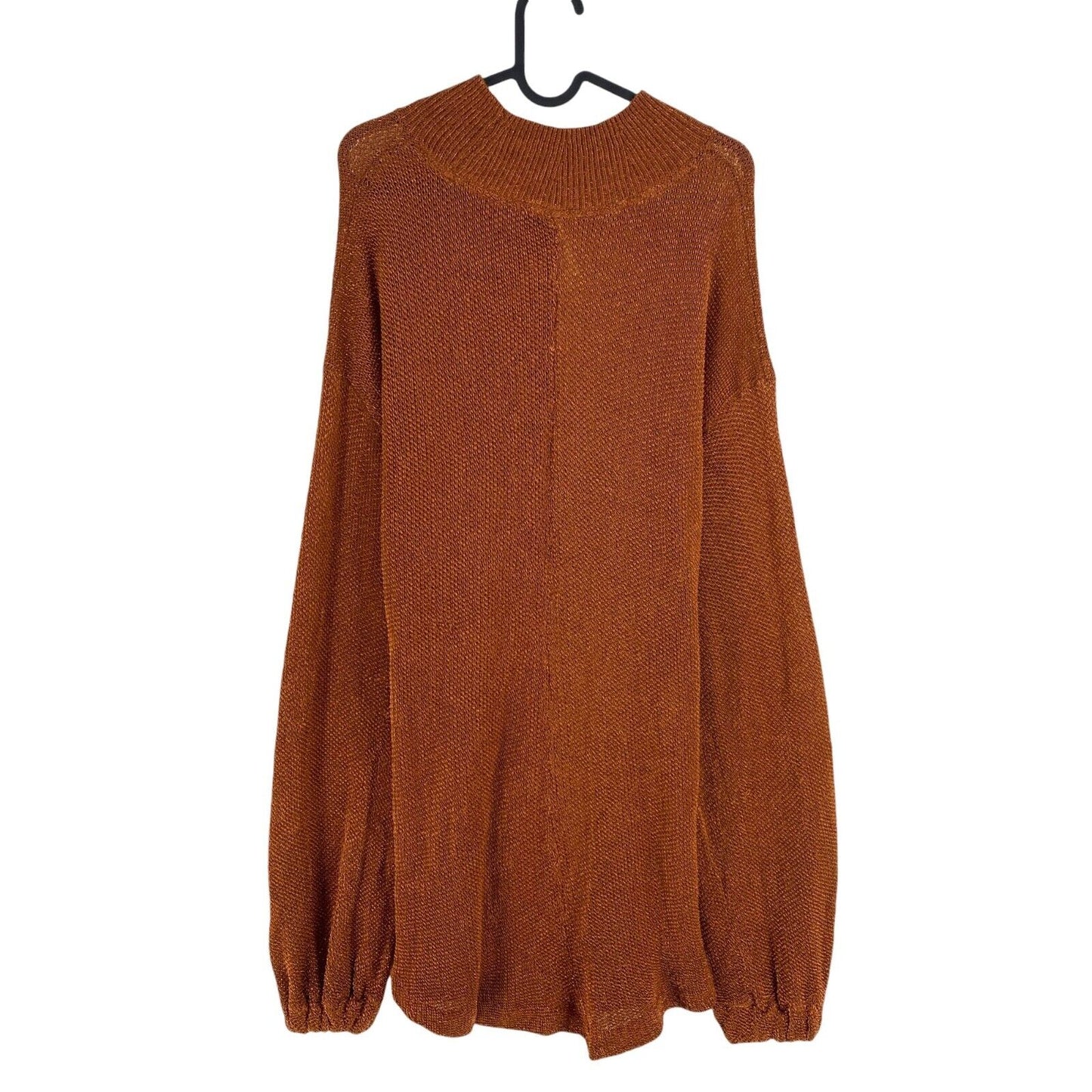 Free People Women Bronze High Neck Long Sleeves Tunic Sweater Jumper Size S