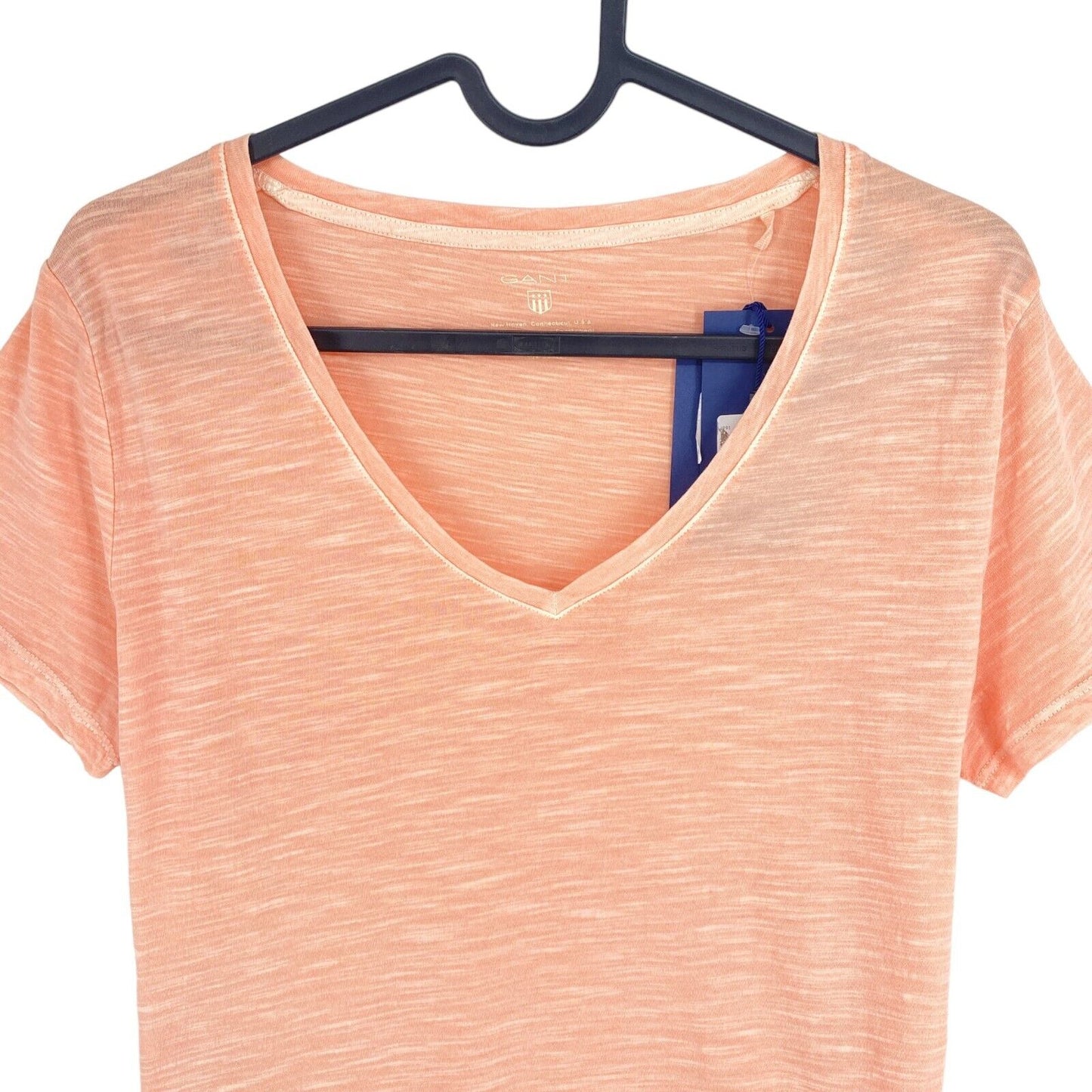 GANT Orange Pink Sun Bleached V Neck T Shirt Size S