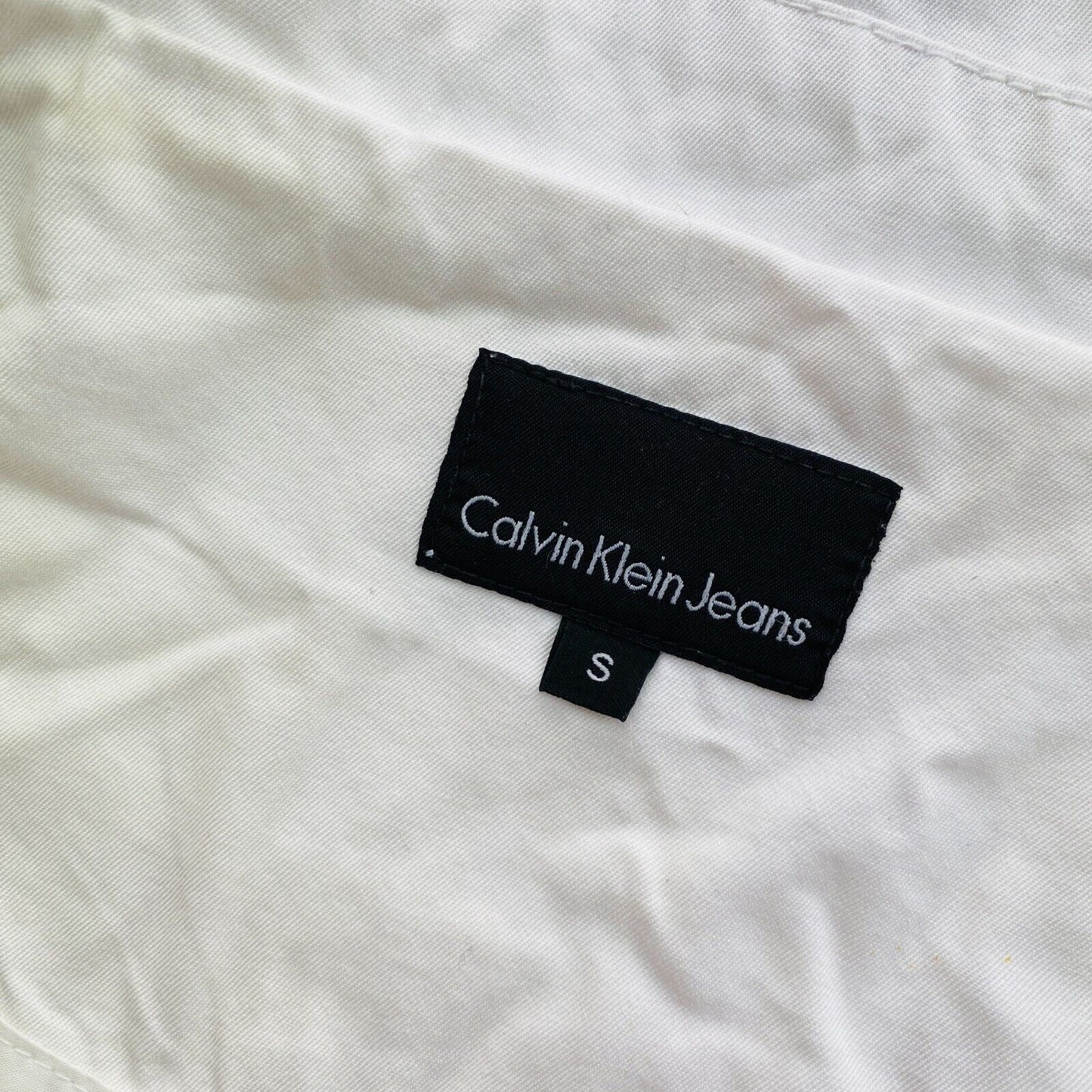 CALVIN KLEIN JEANS Beige 100% Cotton Pea Jacket Coat Size S