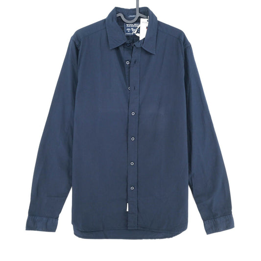 WOOLRICH Navy Blue Gabardine Shirt Size M 2XL