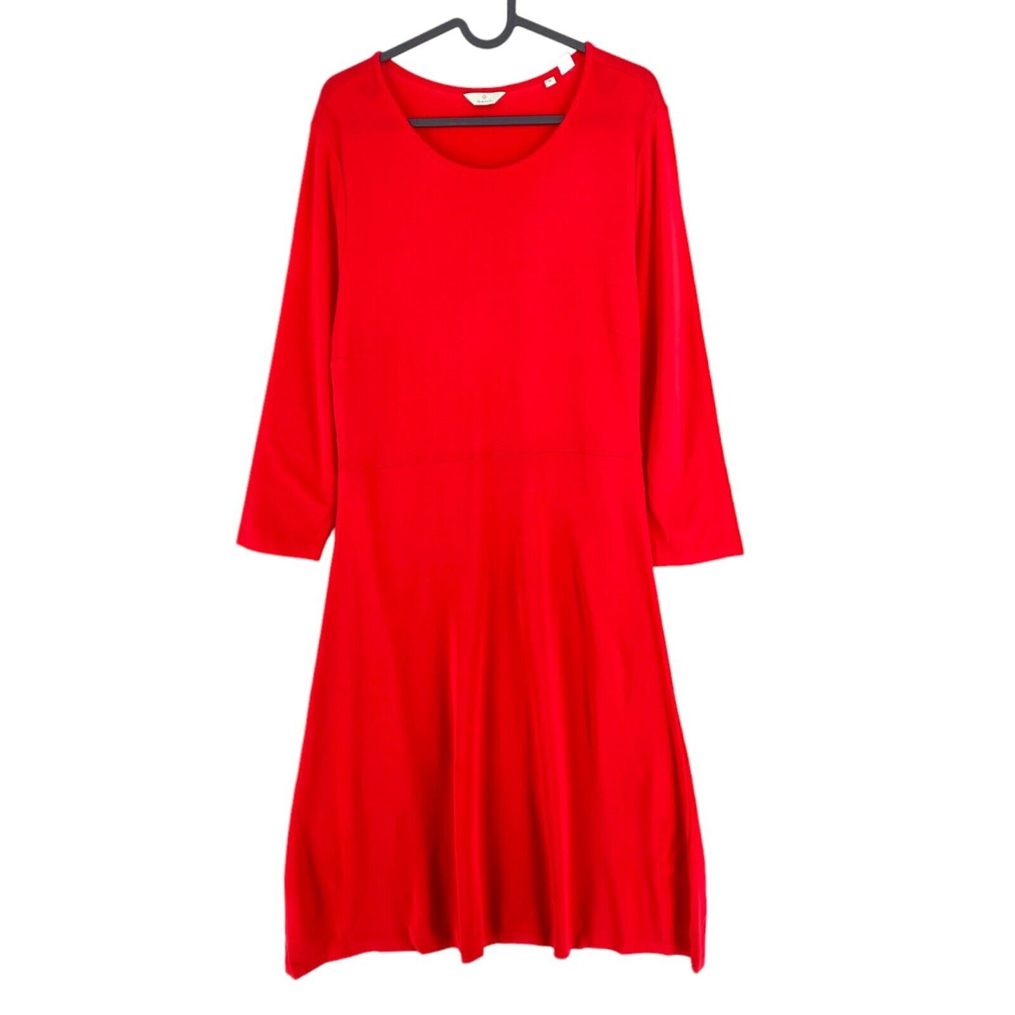 GANT Red Crew Neck Long Sleeves A Line Dress Size XL