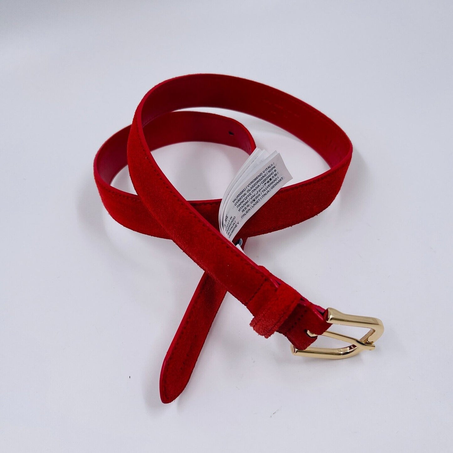 GANT Red 100% Suede Leather Belt Size 75 cm 30 in.