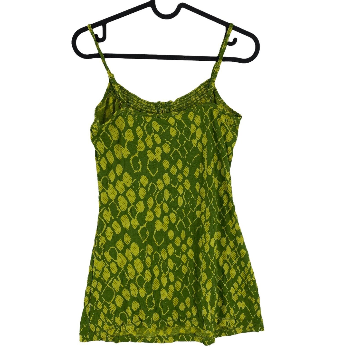 ESPRIT Animal Print Green Cotton Blend Sleeveless Jersey Tank Top Size XXS 2XS