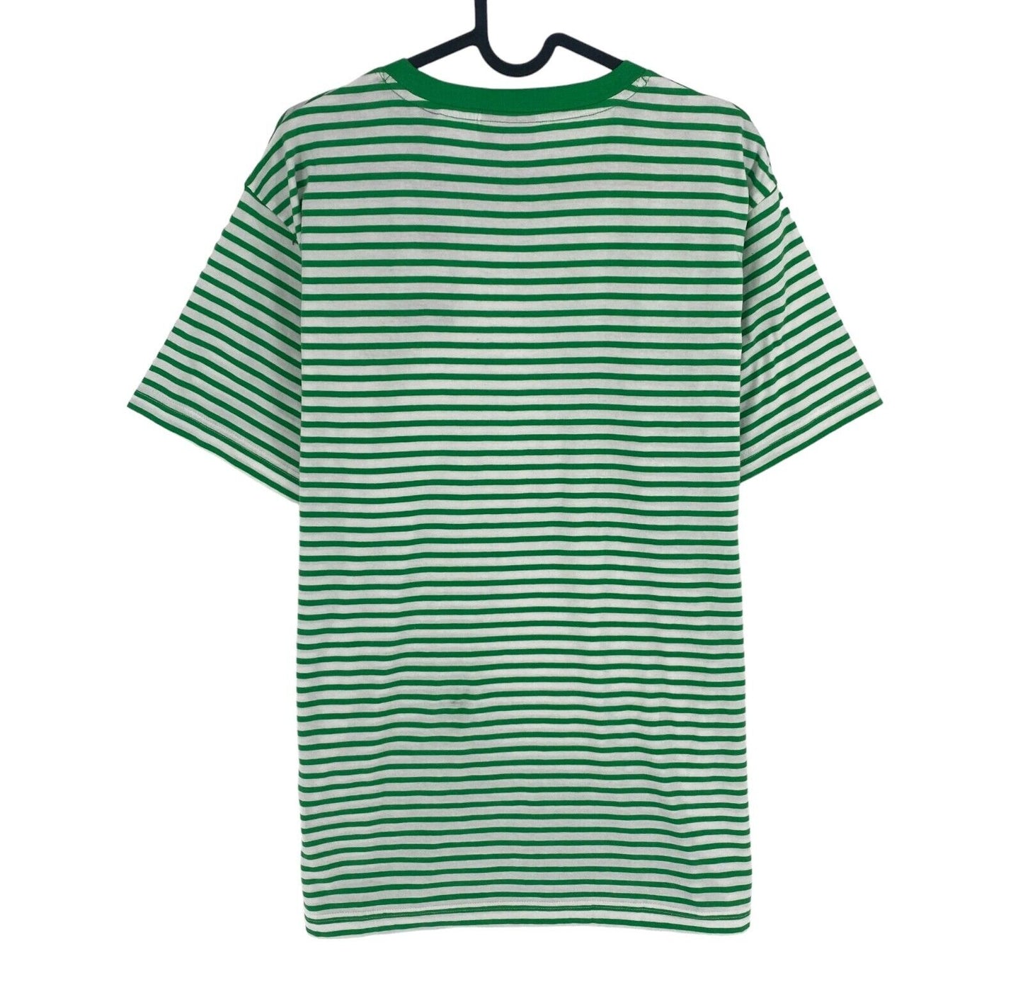 GANT Men Green Striped Crew Neck Short Sleeves T Shirt Size XL