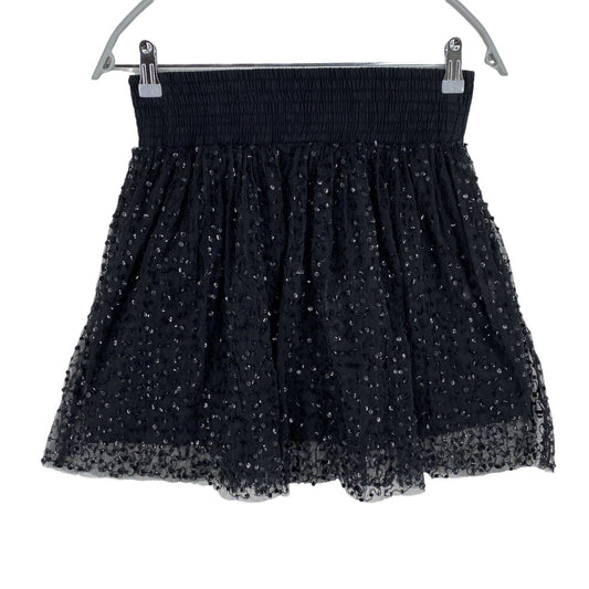 VUE SUR MER Black Sequin Flare Skirt EU 36 40 UK 8 12 US 6 10