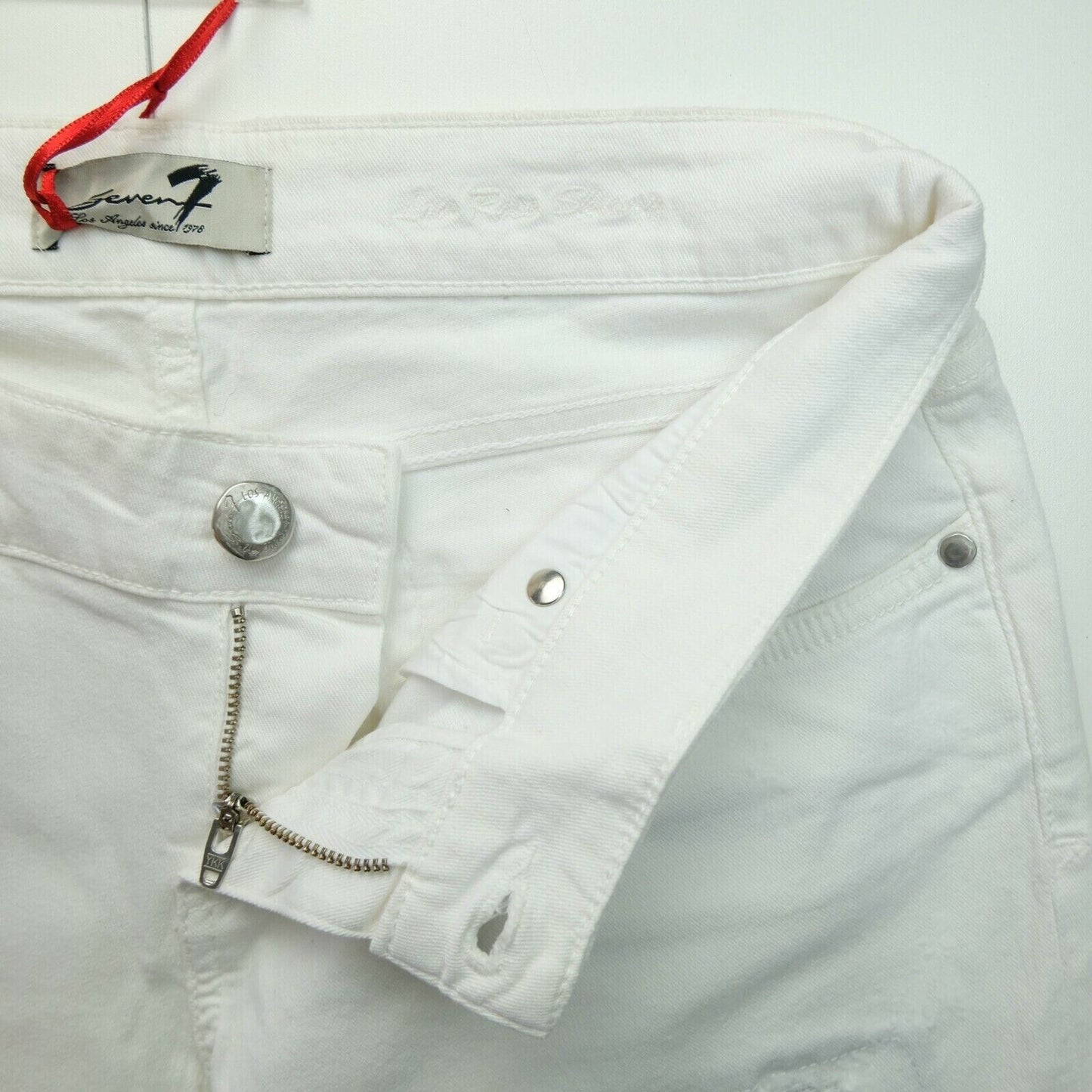 Prix ​​conseillé 201 € Seven7 Blanc Taille Basse Coupe Skinny Jean En Détresse Taille W30