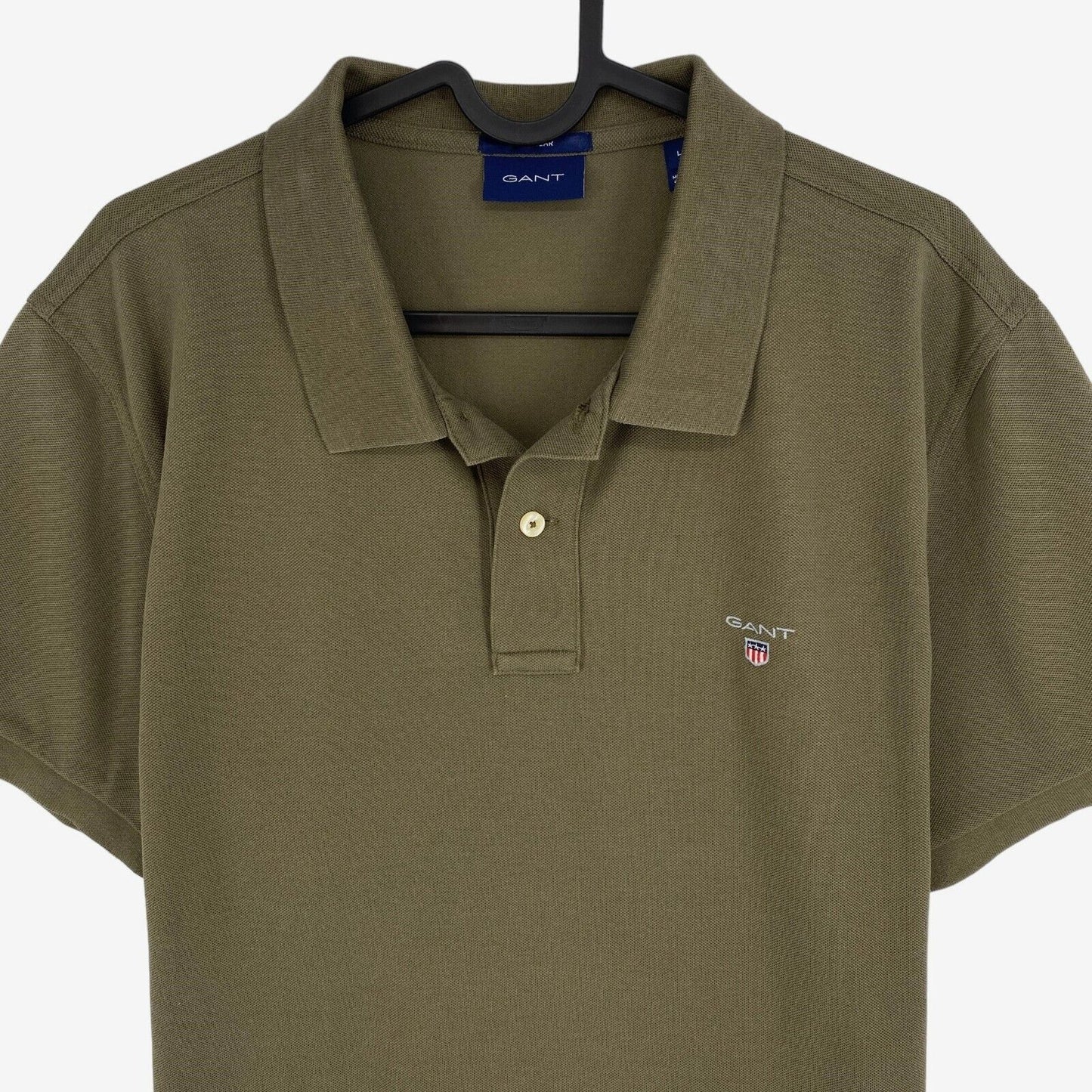 GANT Men Green Original Pique Rugger SS Polo Shirt Size L