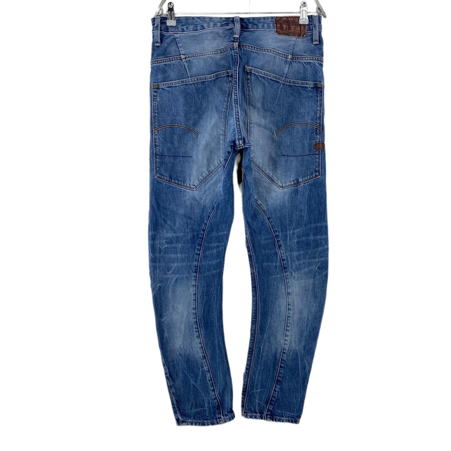 G-STAR TYPE C 3D Blaue, lockere, konisch zulaufende Cropped-Jeans, W30 L32