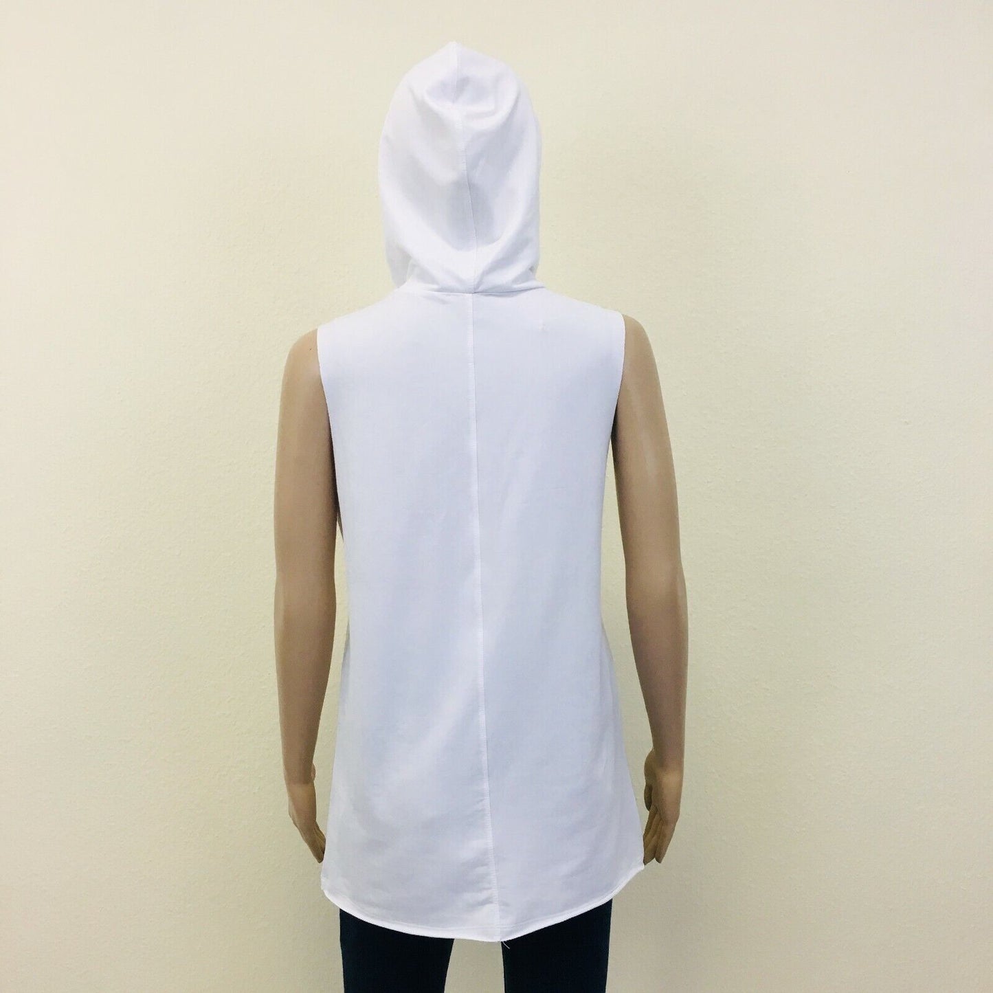 ZARA White Hooded T Shirt Tank Top Blouse Size S