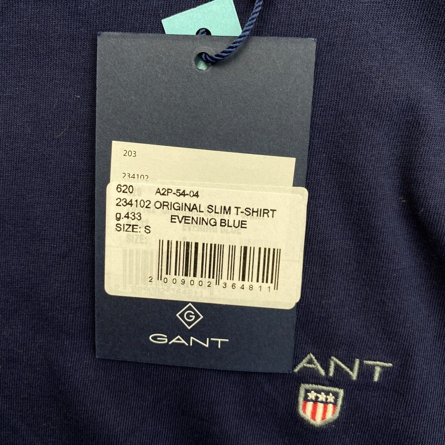 GANT Navy Blue Original Slim Fit Crew Neck T-Shirt Size S