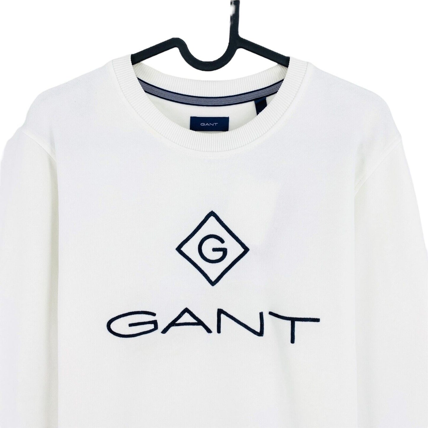 GANT White Lock Up Crew Neck Sweater Jumper Size M