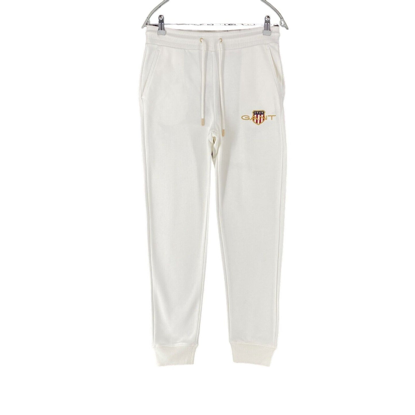 GANT Women White Regular Fit Cuffed Sweat Pants Trousers Size S