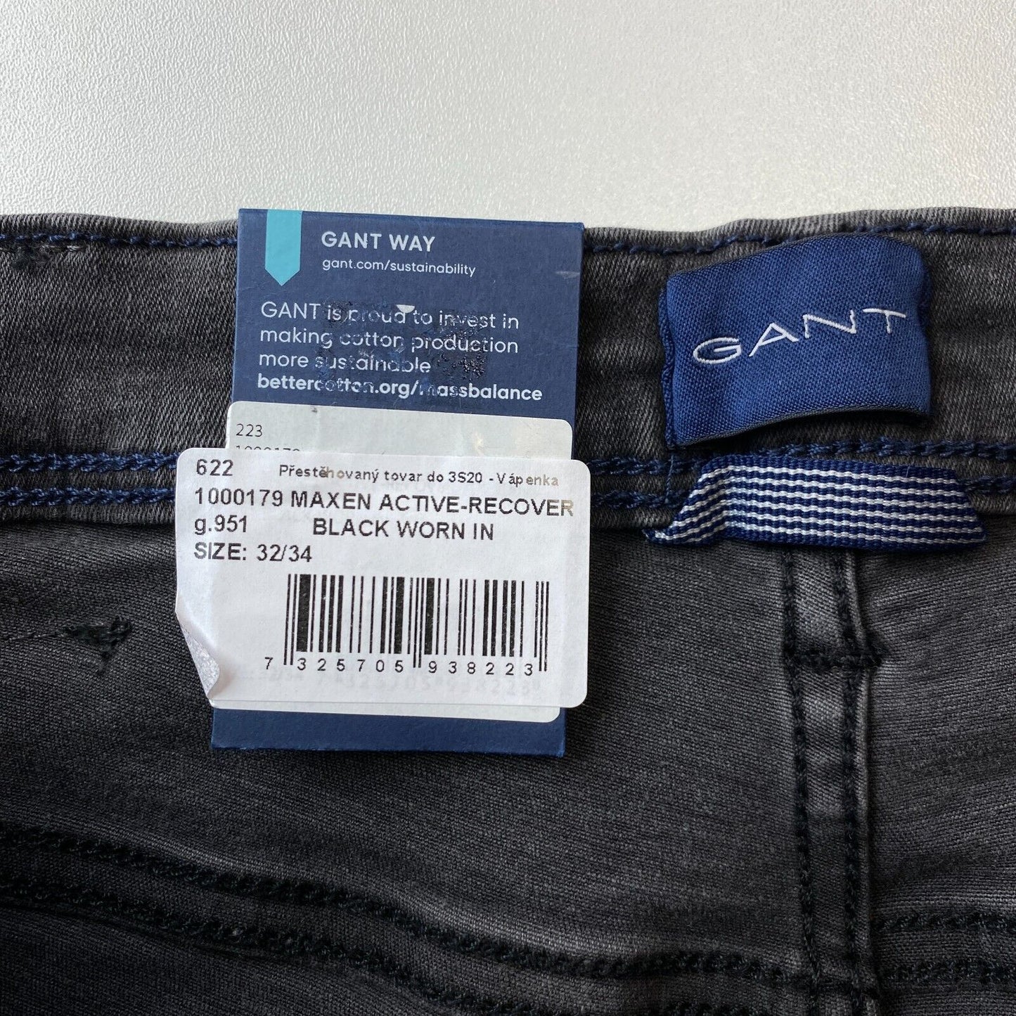 GANT MAXEN Dark Grey Stretch Extra Slim Fit Jeans W32 L34