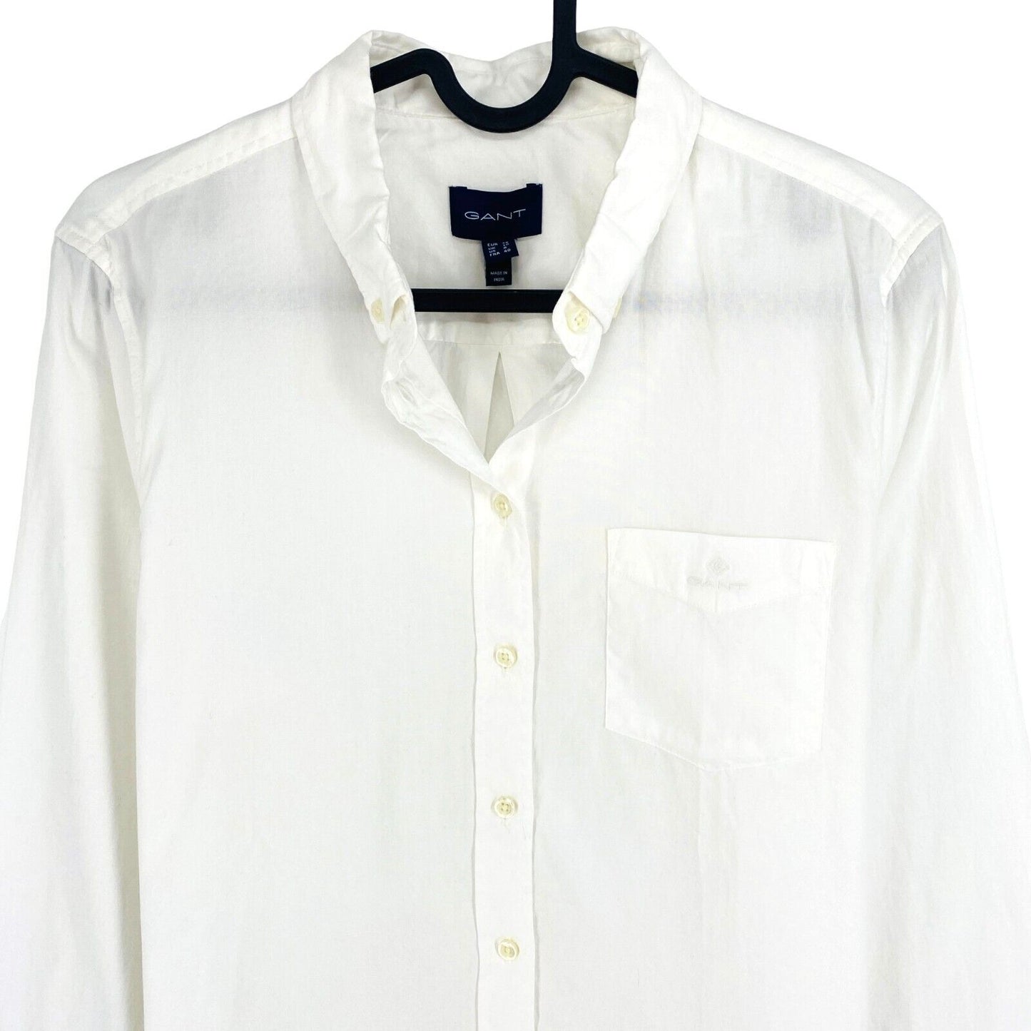 GANT Women White Regular GMT Washed Long Sleeve Shirt Size EU 36 UK 8 US 6