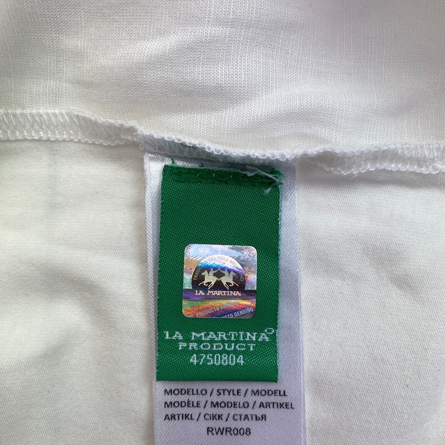 LA MARTINA Women White Short Sleeves Viscose Linen Crew Neck T Shirt Size 1 / XS