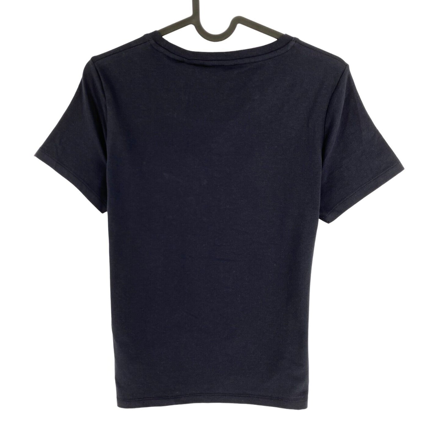 GANT Navy Blue CTN/ELA Crew Neck Top Size S