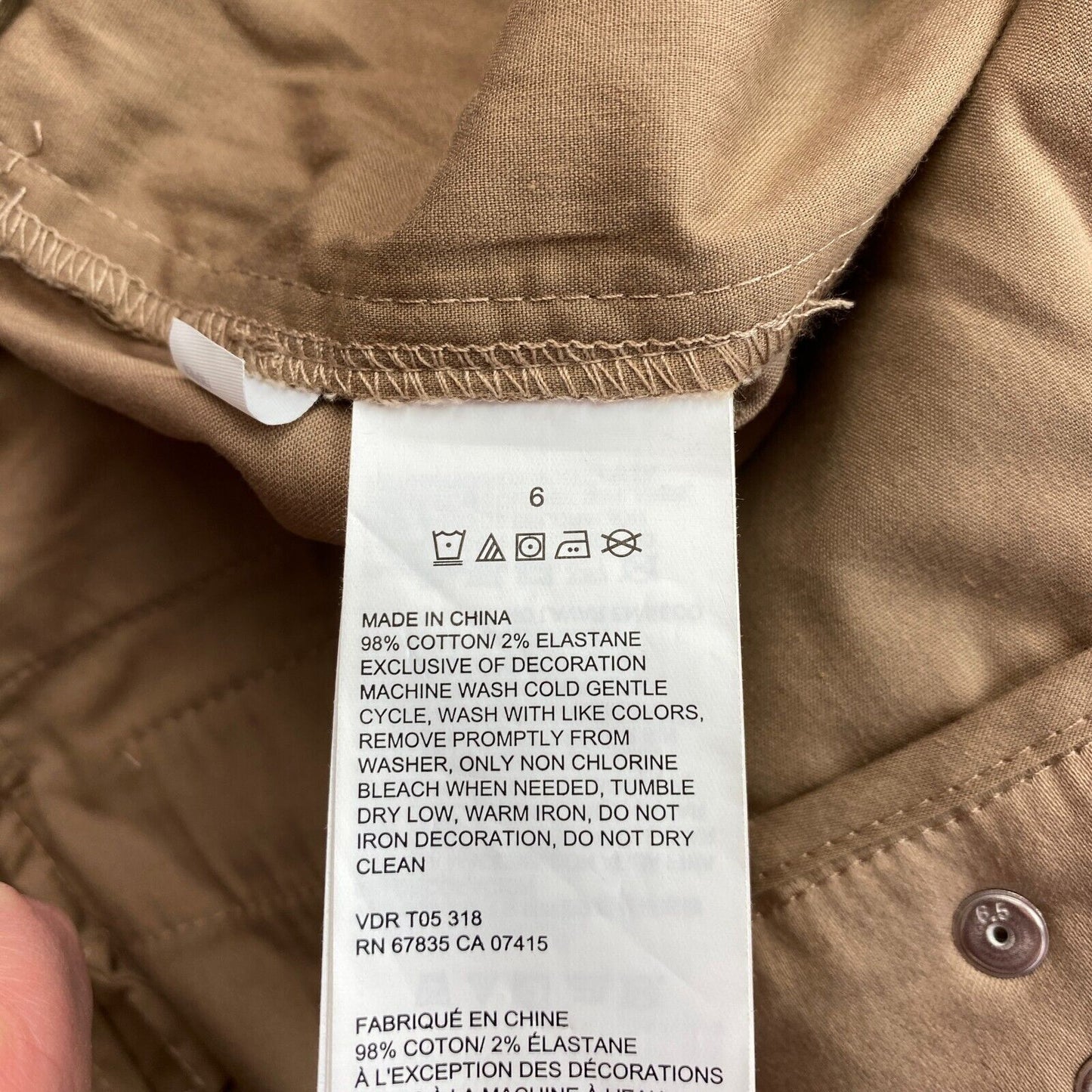 NAUTICA Braune Chinohose Hose Größe 6/S