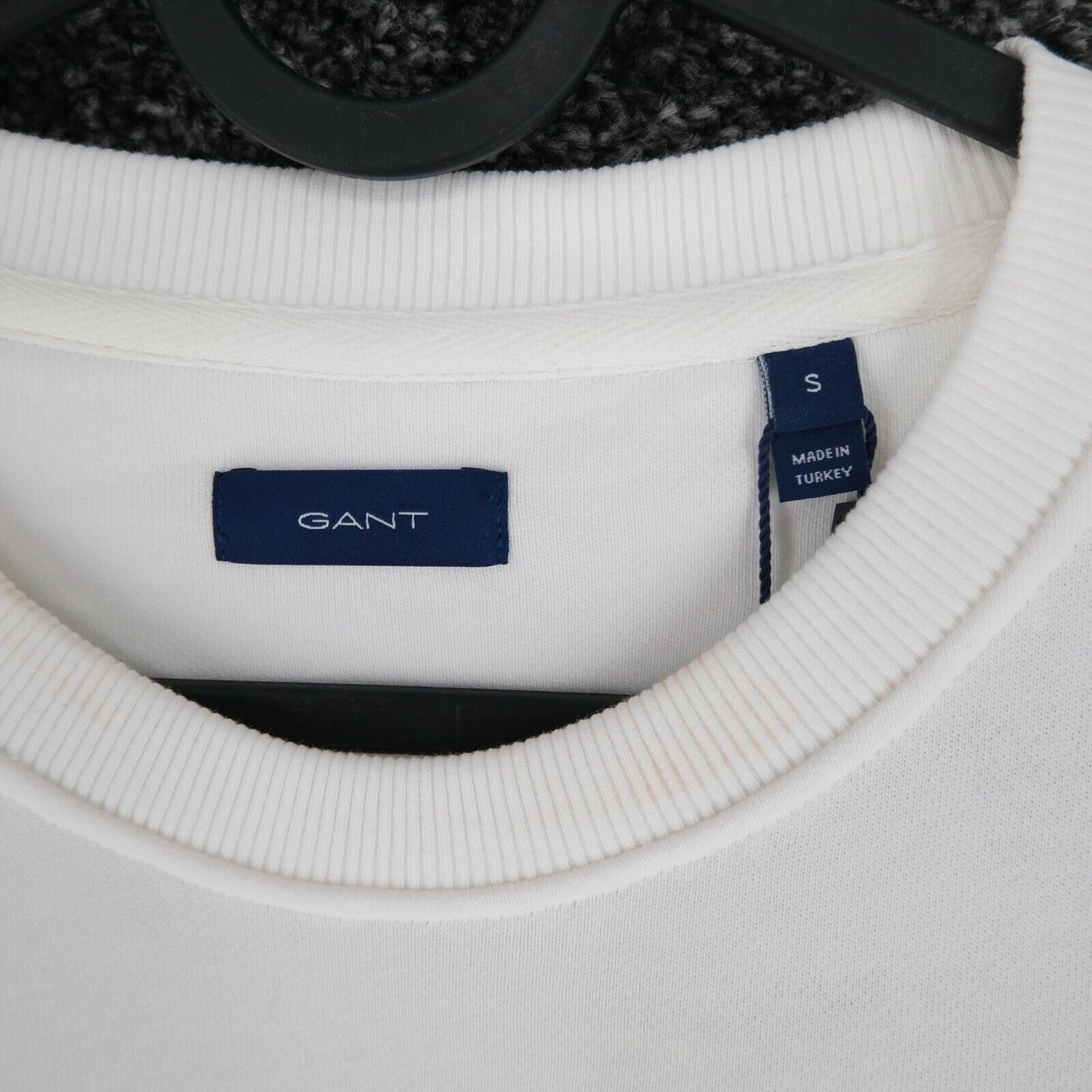 GANT White Big Logo Crew Neck Sweater Jumper Size S