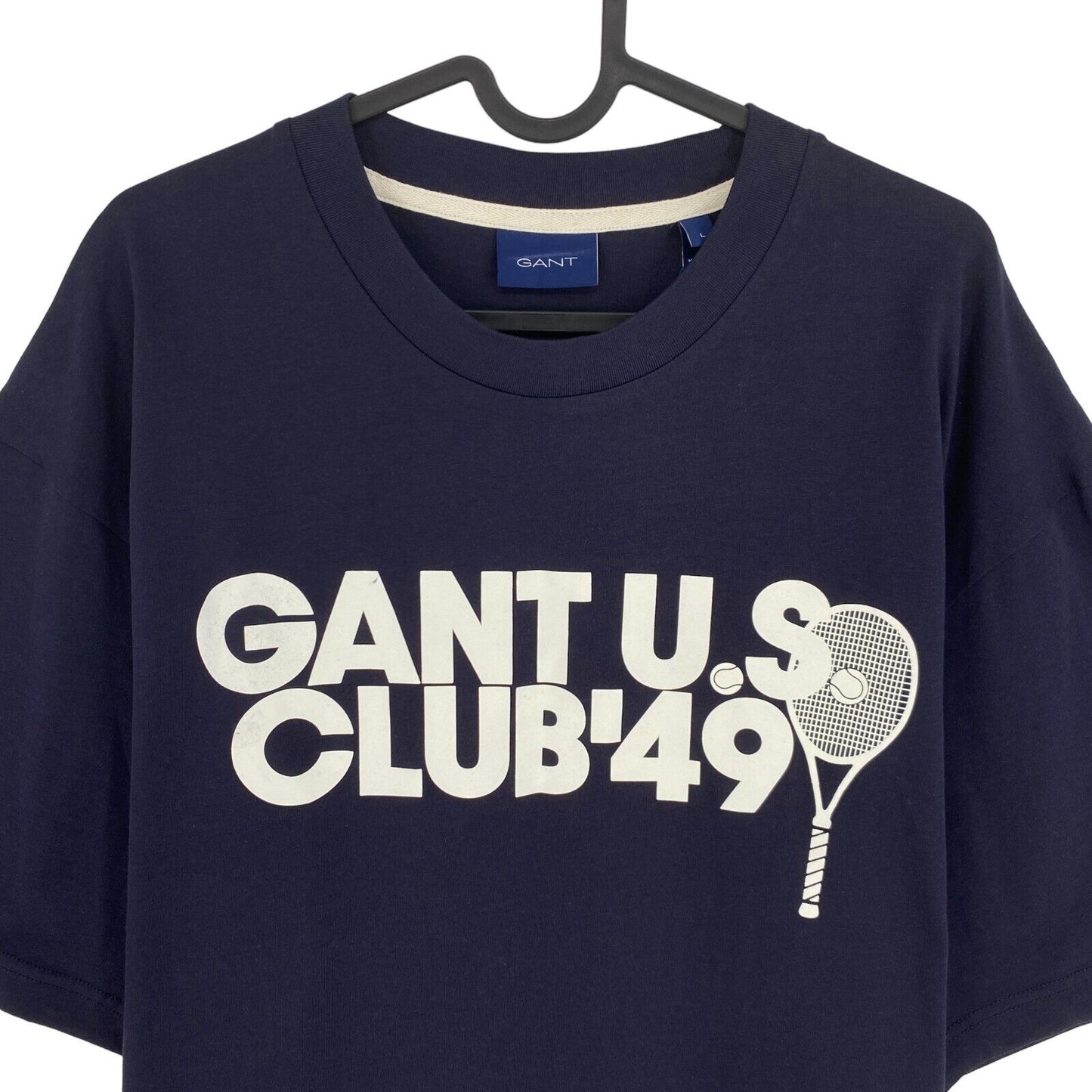 GANT, Marineblaues Racquet Club T-Shirt mit Rundhalsausschnitt, Größe L