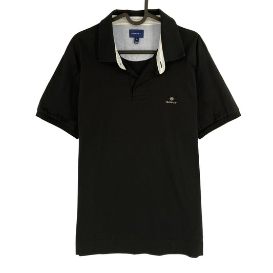 GANT Men Black Mercerized Short Sleeves Polo Shirt Size XL