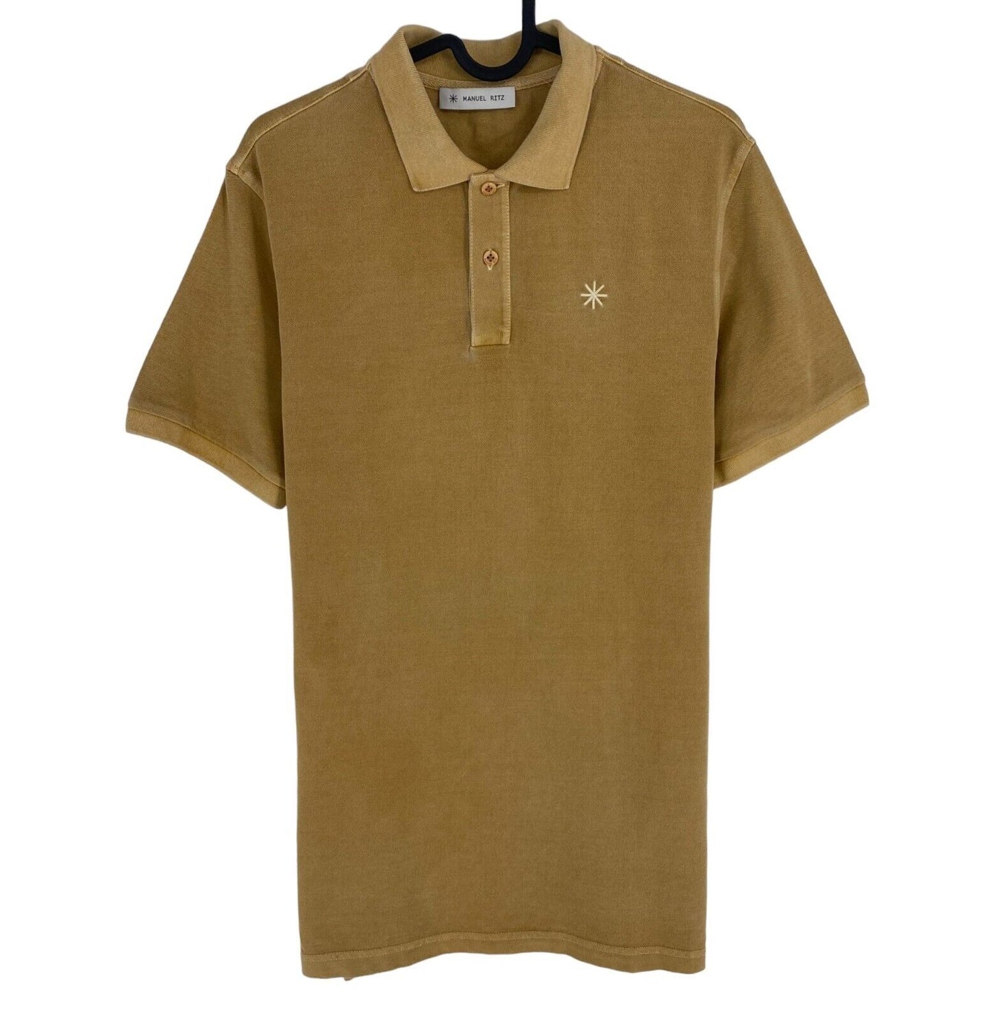 MANUEL RITZ Men Brown Solid Short Sleeves Pique Polo Shirt Size L