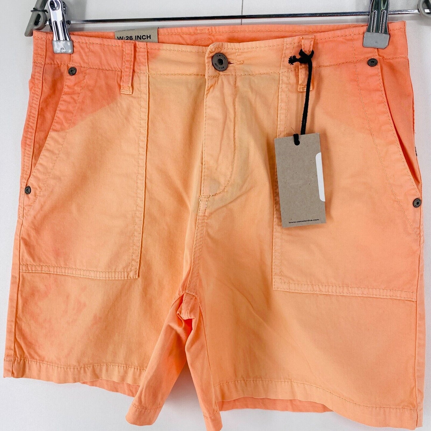 Camel Active Women Orange Regular Fit Chino Shorts Size W26