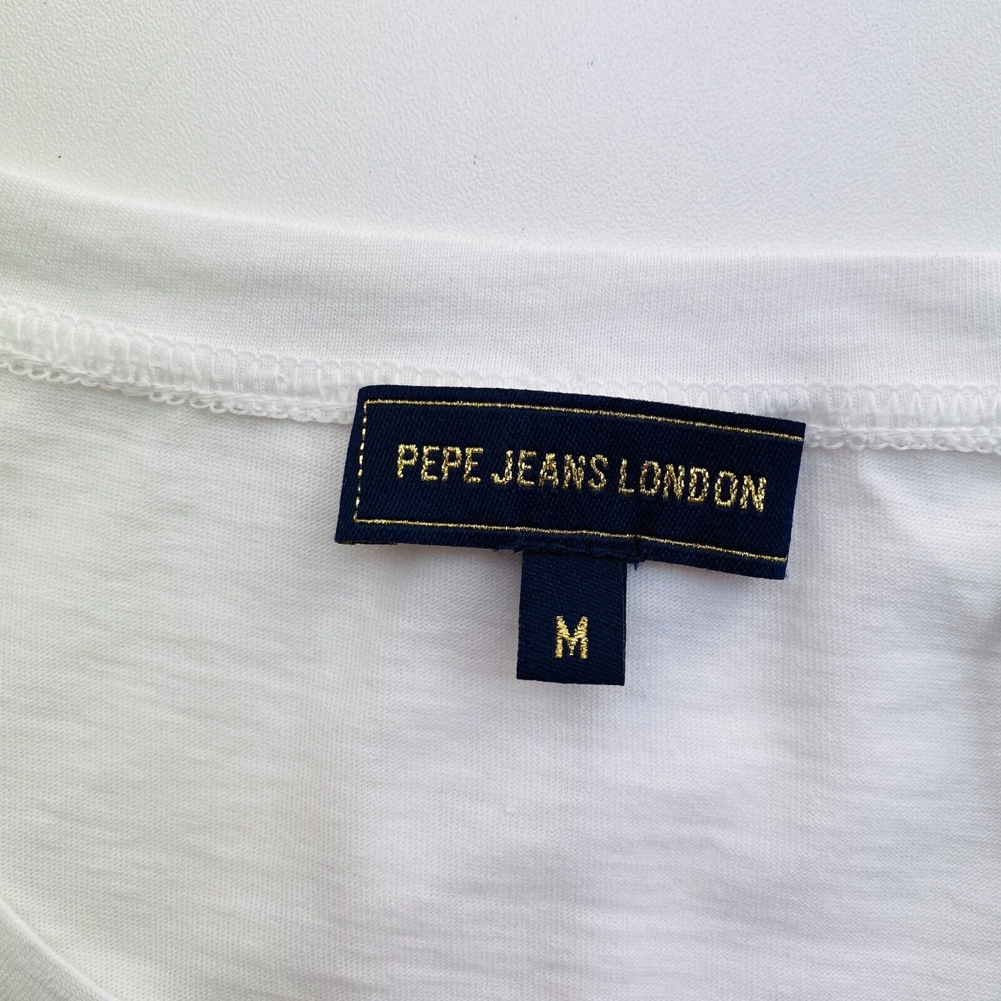 Pepe Jeans Women White DANTE Crew Neck Short Sleeve T Shirt Size M