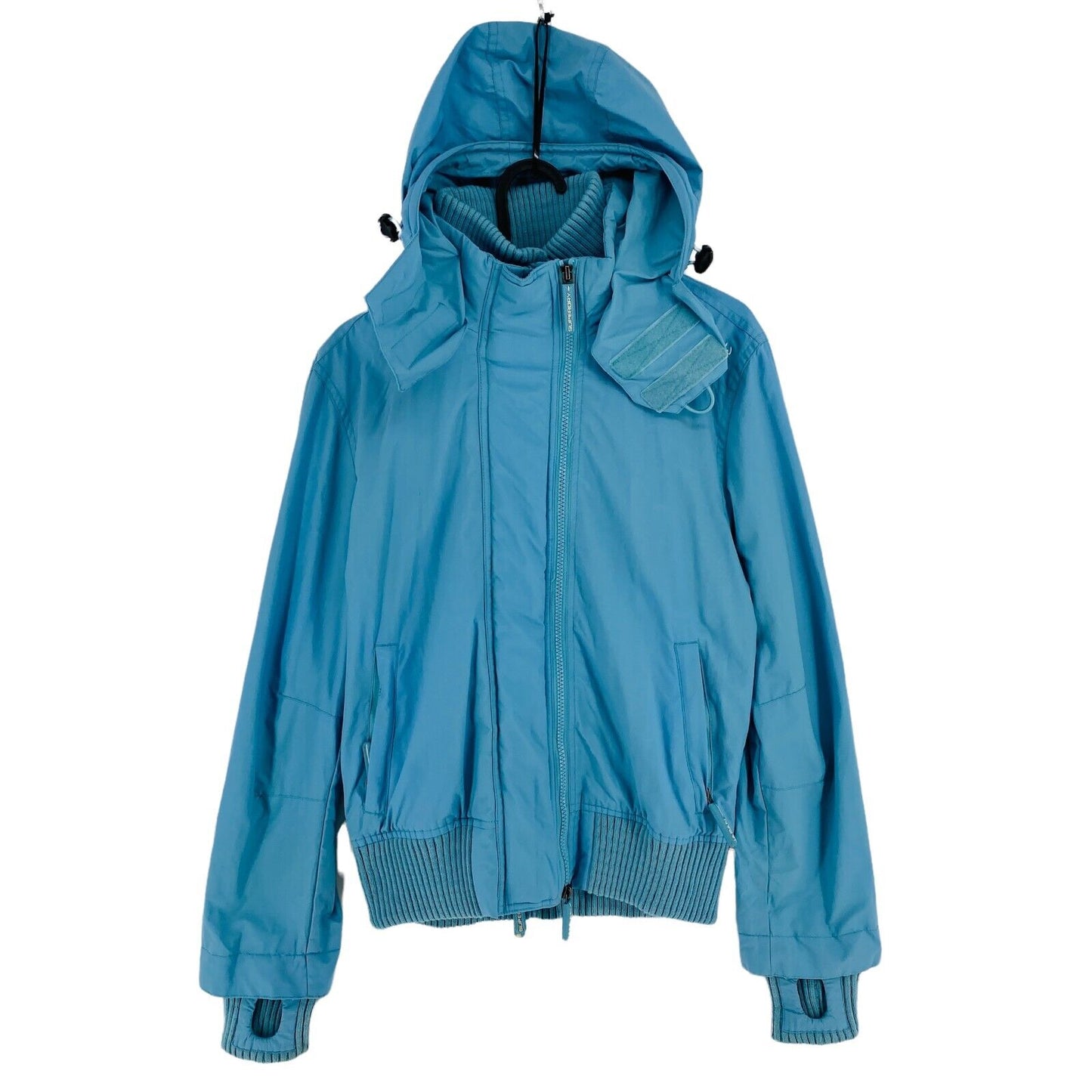 SUPERDRY The Windbomber Light Blue Hooded Jacket Size M