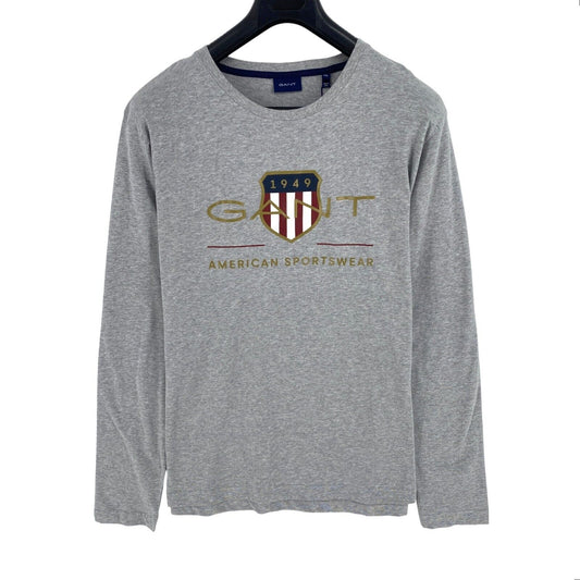 GANT Grey Archive Shield Crew Neck Long Sleeves T Shirt Size 2XL XXL