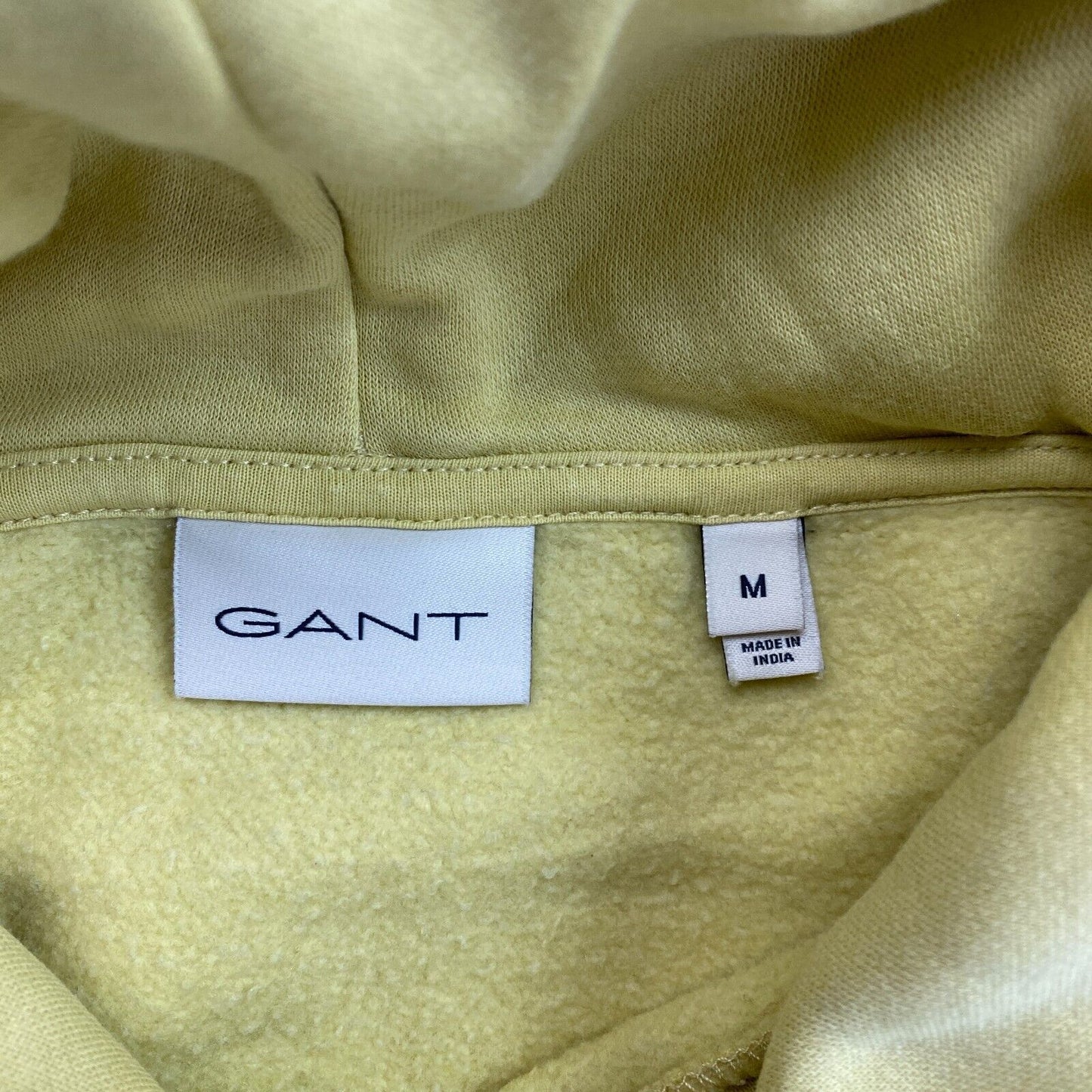 GANT Men Dusty Yellow Logo Hoodie Sweater Jumper Size M