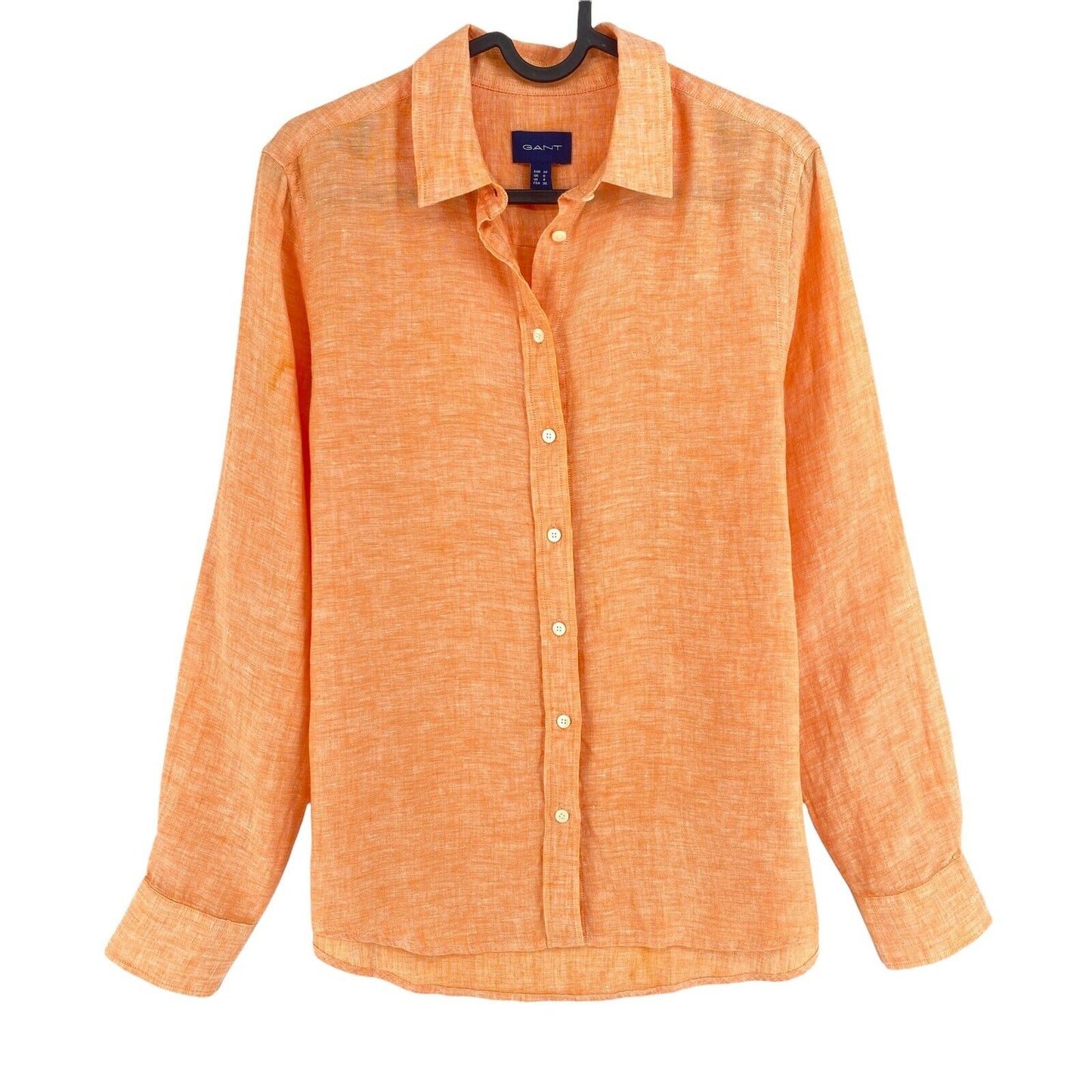 GANT Orange 100% Linen Shirt Size EU 34 UK 6 US 4