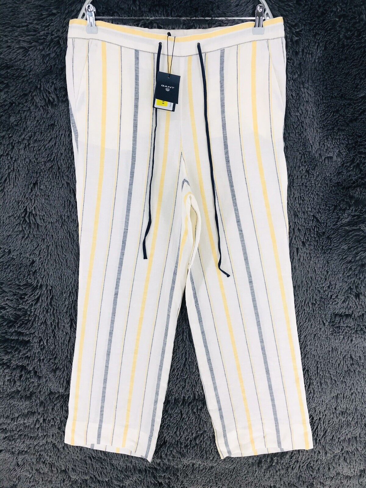 €179 GANT Women Multicoloured Striped Wide Leg Fit Linen Pants EUR 36 US 6 UK 10