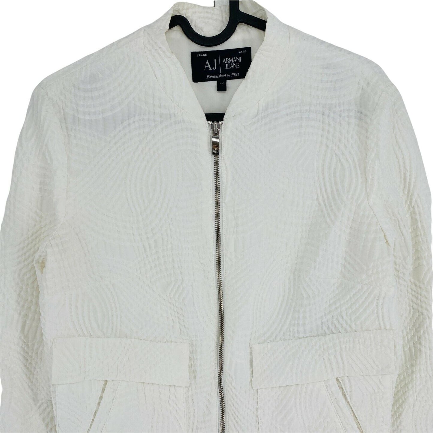 ARMANI JEANS White Quilted Jacket Size EU 44 UK 10 US 8