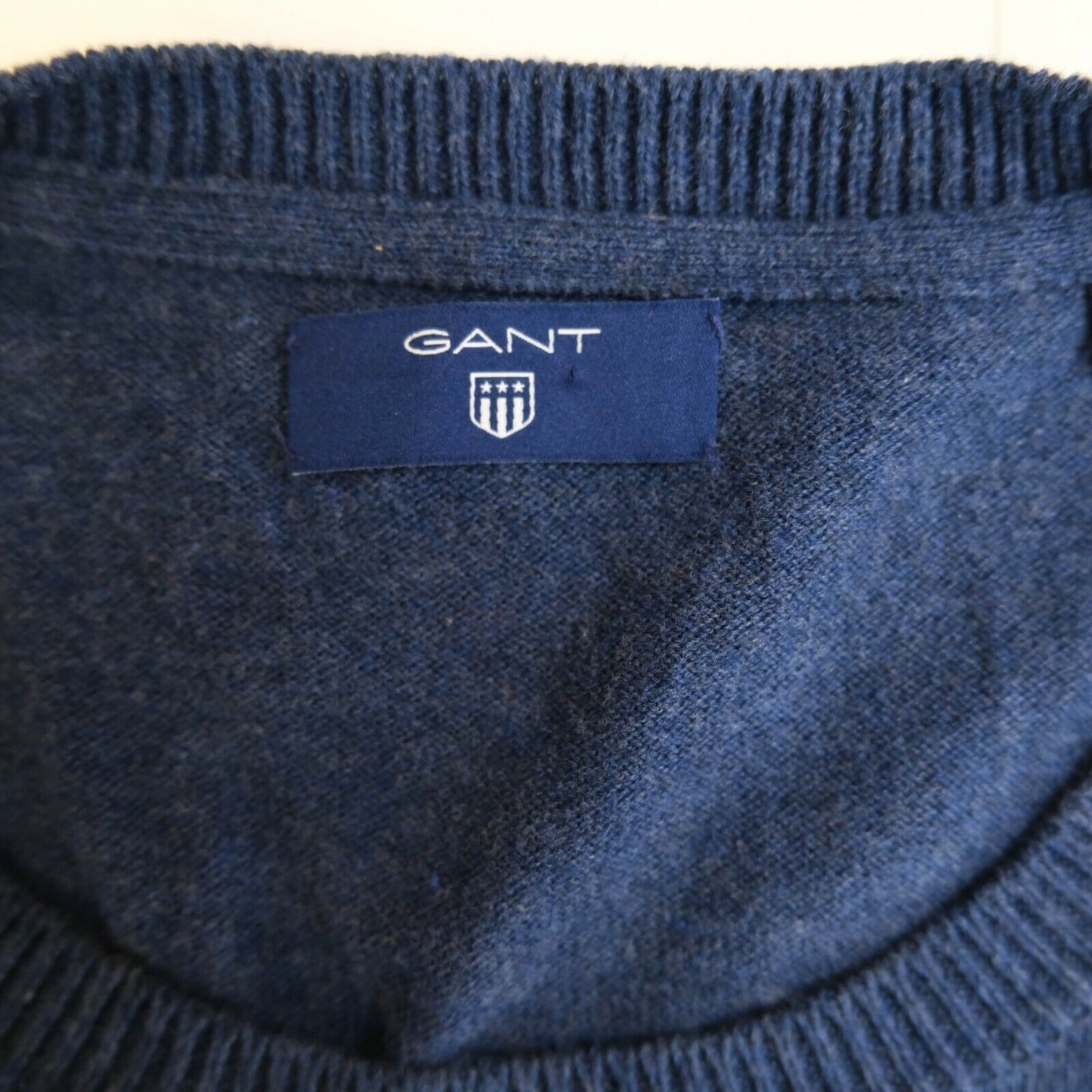 GANT Navy Blue Crew Neck Cotton Wool Blend Jumper Sweater Size XL