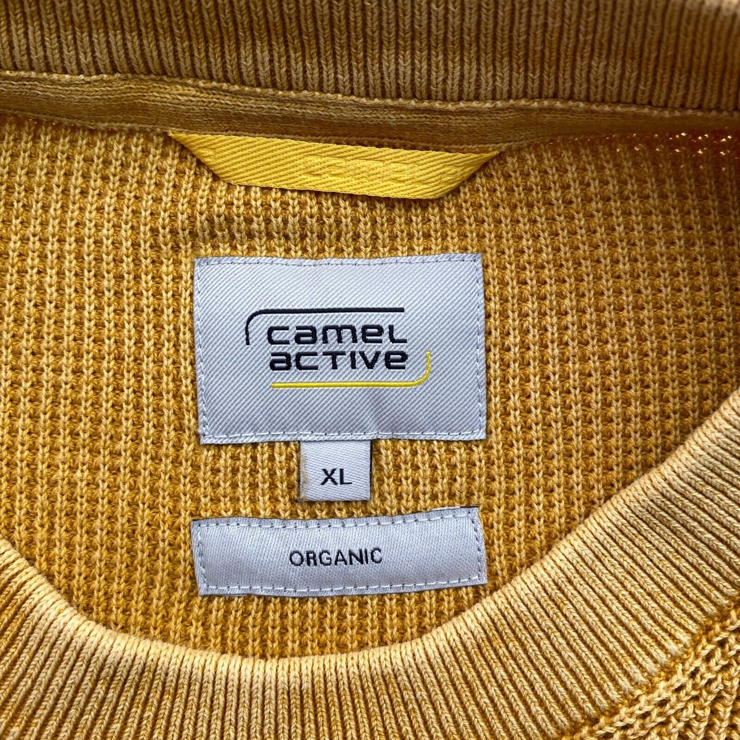 Camel Active Men Yellow Crew Neck Sweater Jumper Size XL