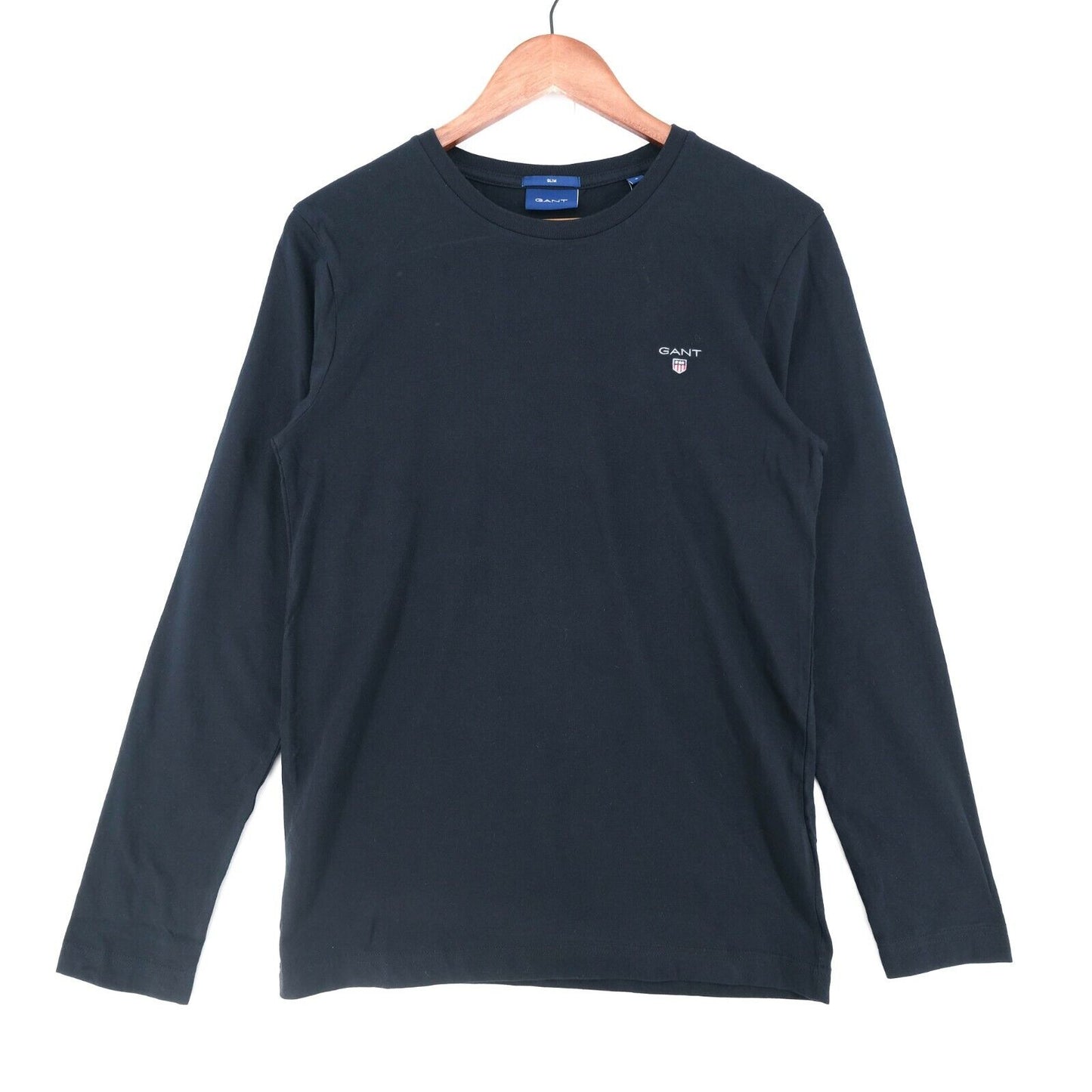 GANT Black Crew Neck Cotton Sweatshirt Jumper T-Shirt à manches longues Taille S