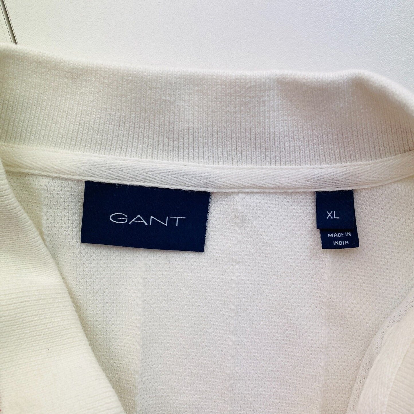 GANT Men White Pique Rugger Short Sleeves Polo Shirt Size XL