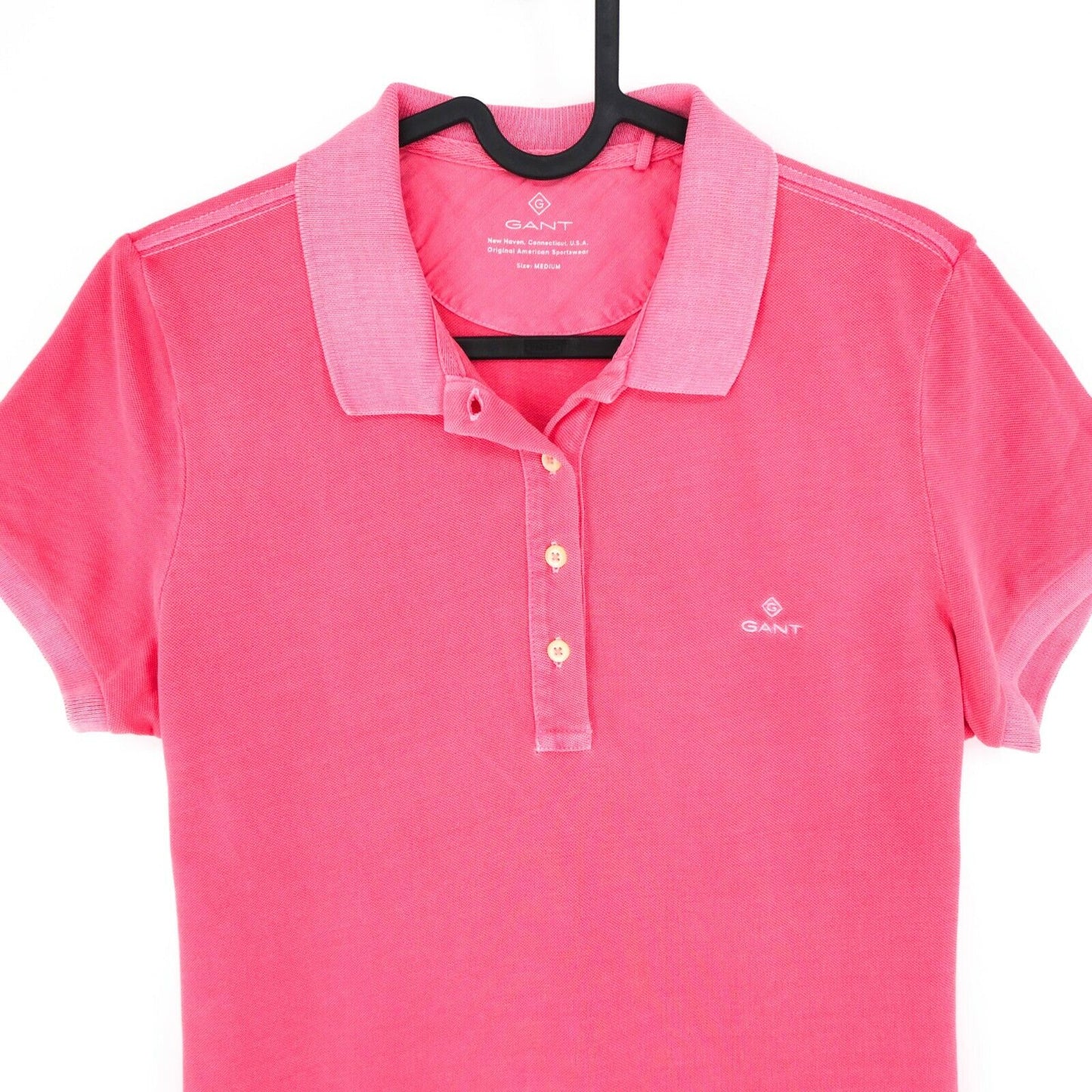 GANT Col Polo Blanchi Rose Soleil Taille M